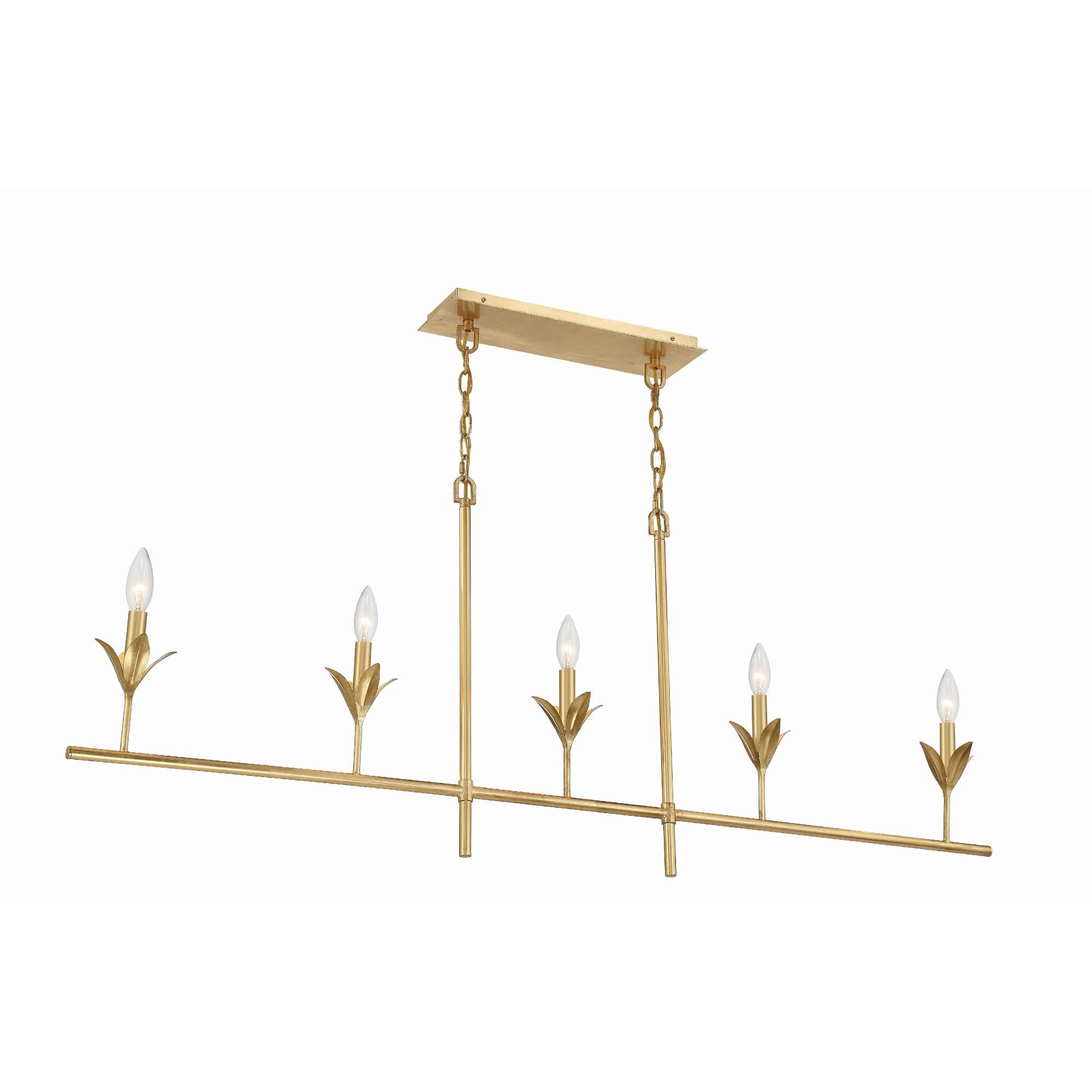 Broche 53 Inch 5 Light Linear Suspension Light by Crystorama