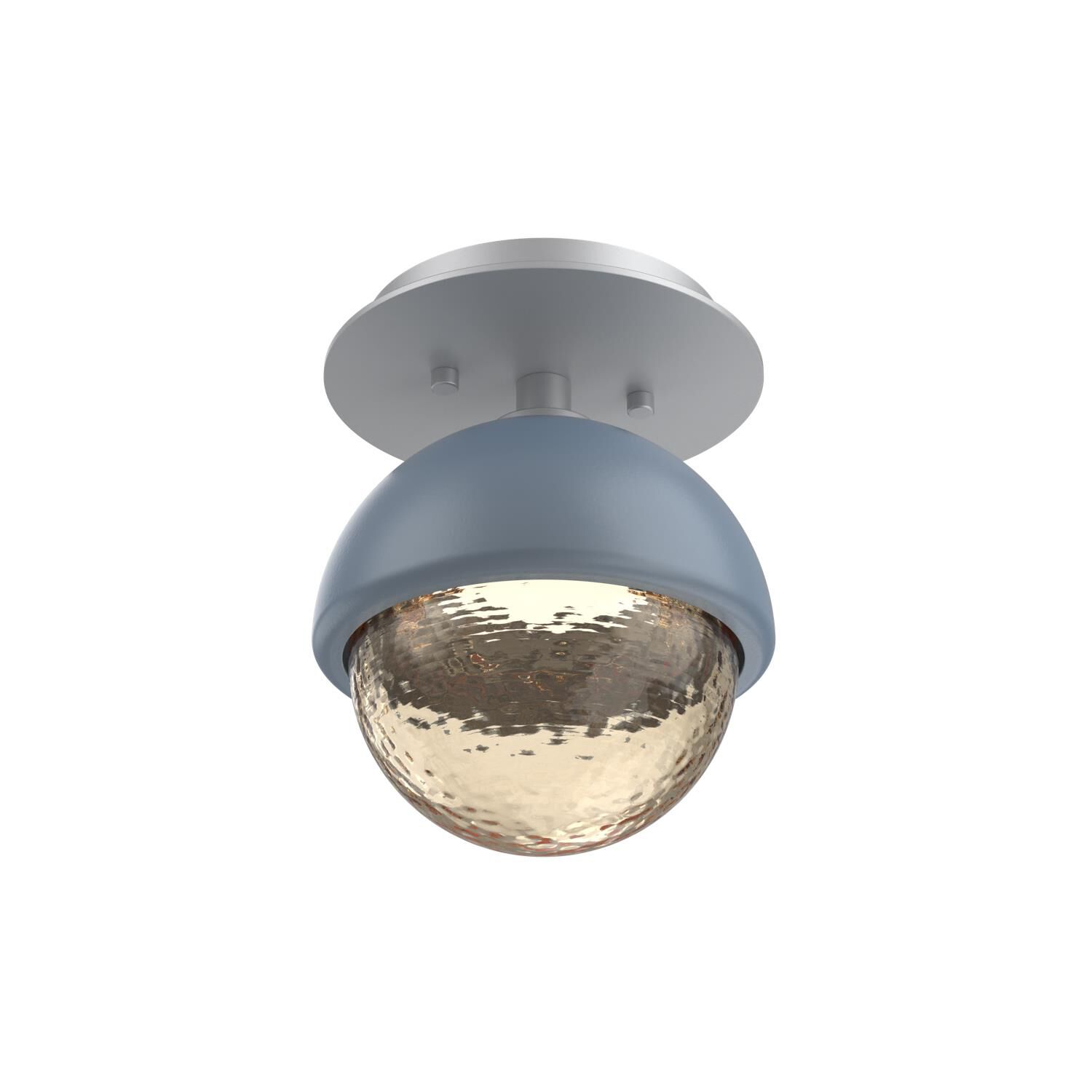 Shown in Classic Silver finish and Amber glass and Poppy Blue accent