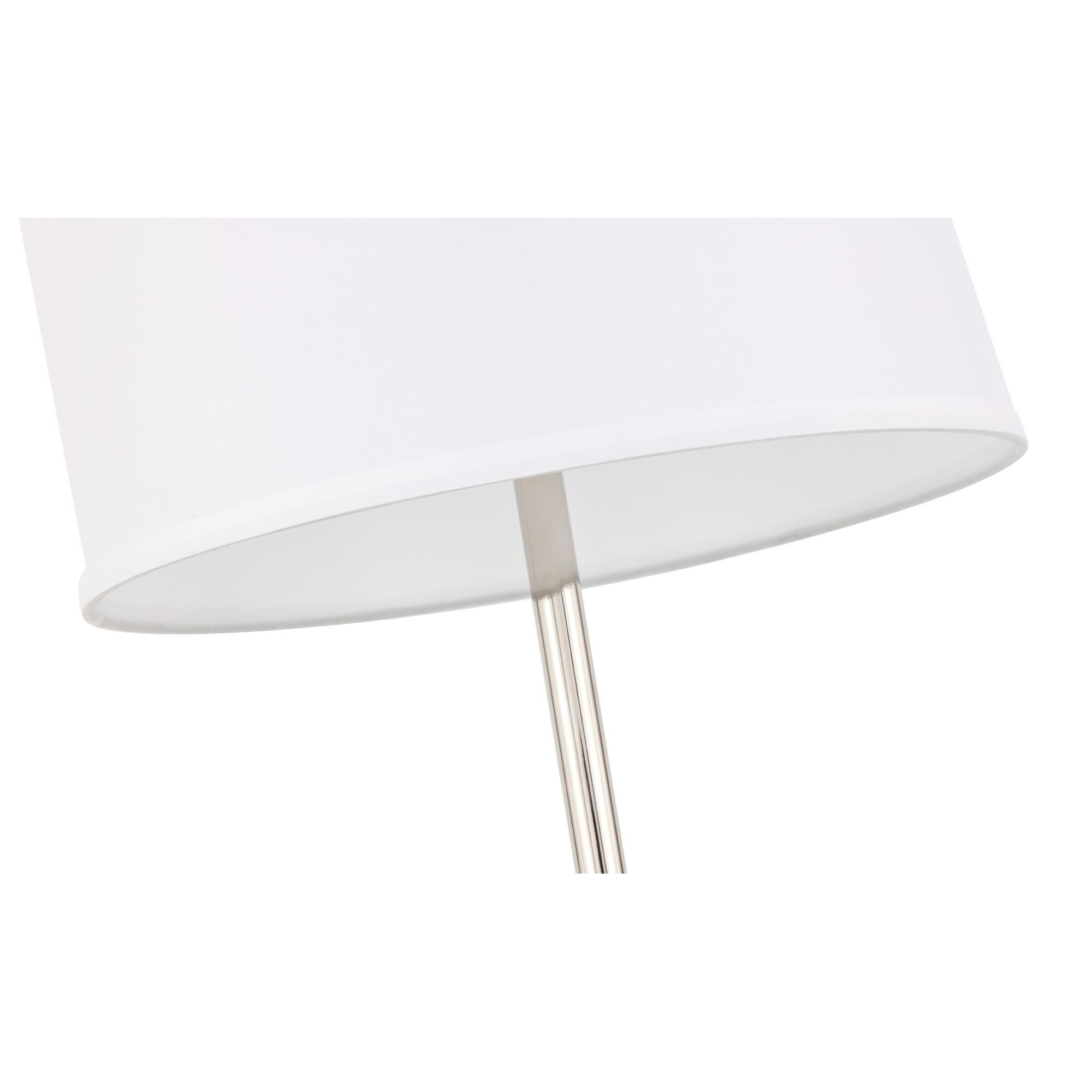 Shown in Polished Nickel And Black finish and Fabric - Off White shade