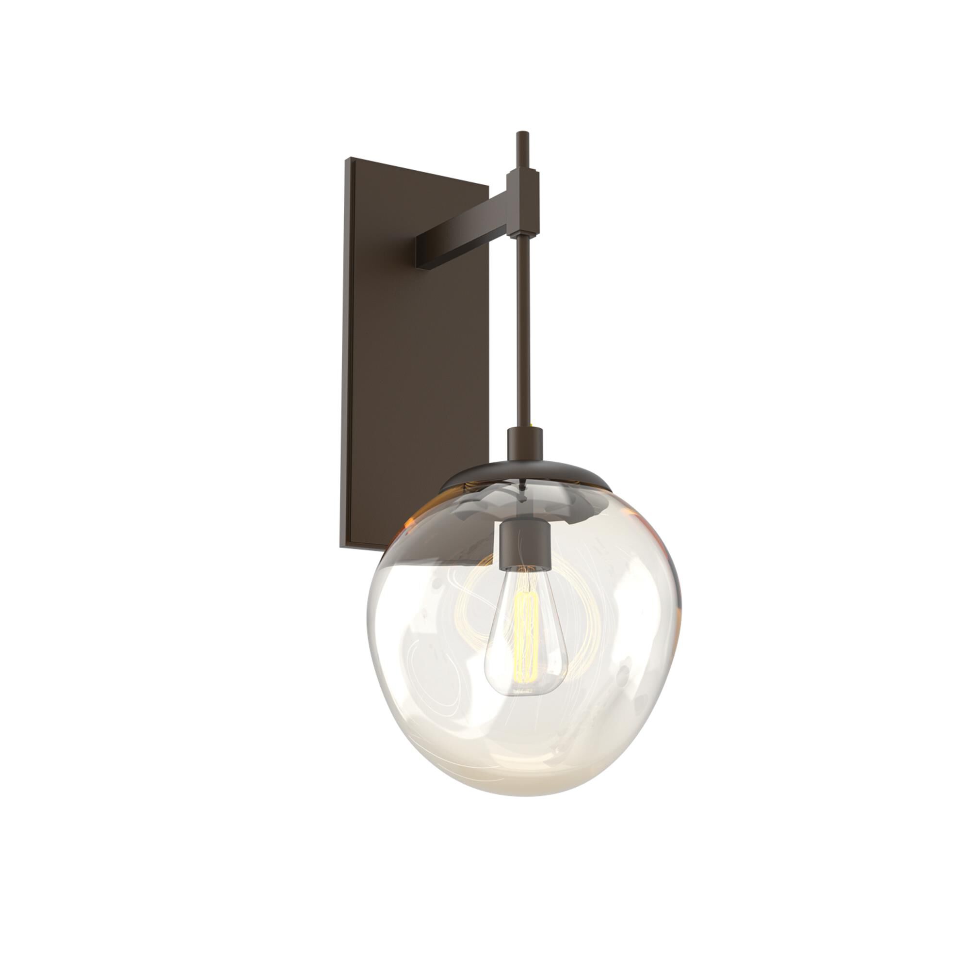 Shown in Flat Bronze finish and Blown Amber glass