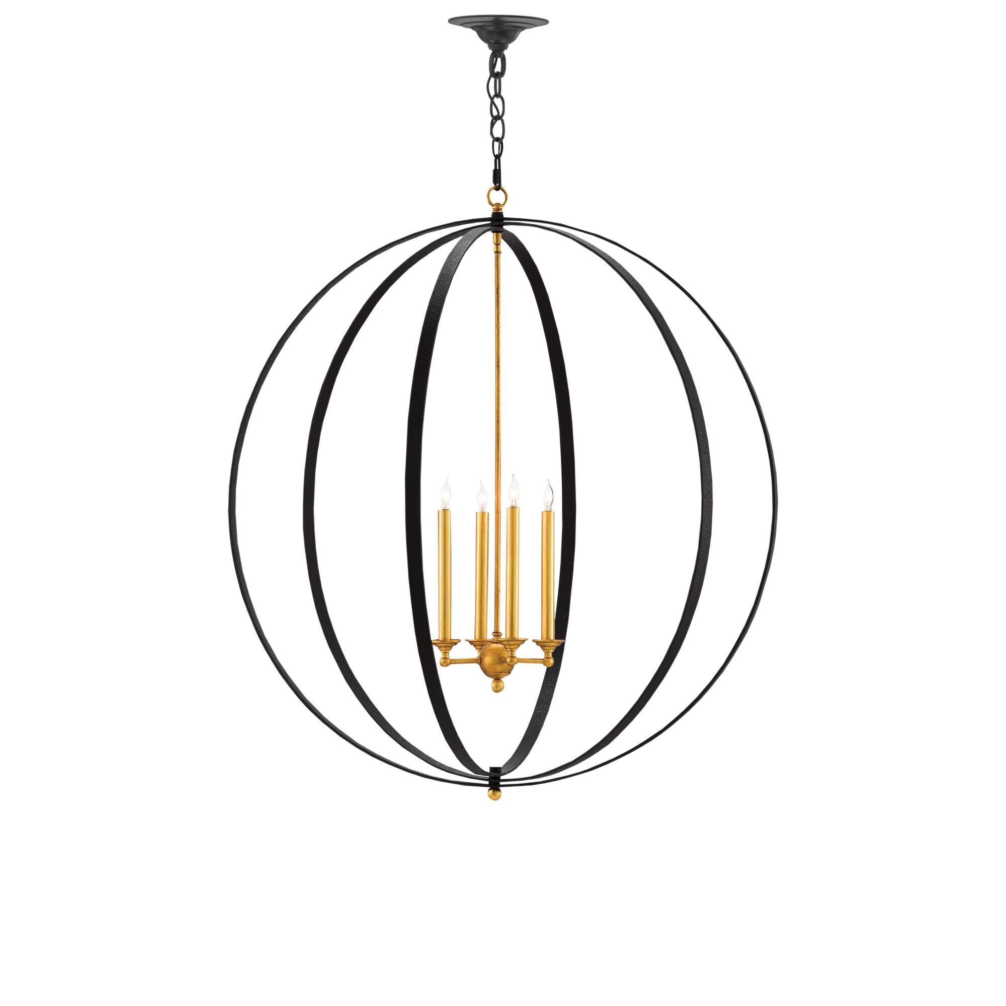 Ogden 36 Inch 4 Light Chandelier by Currey and Company