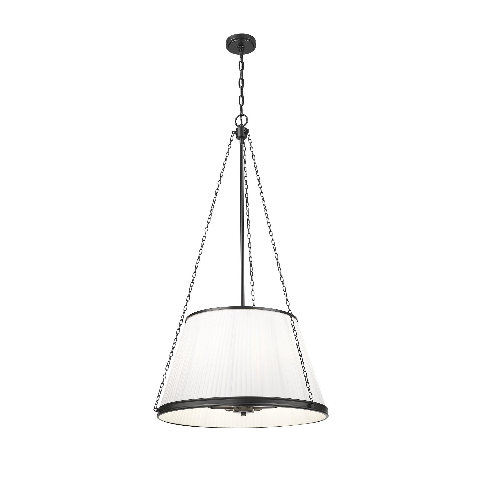 Shown in Matte Black finish and White glass and White shade