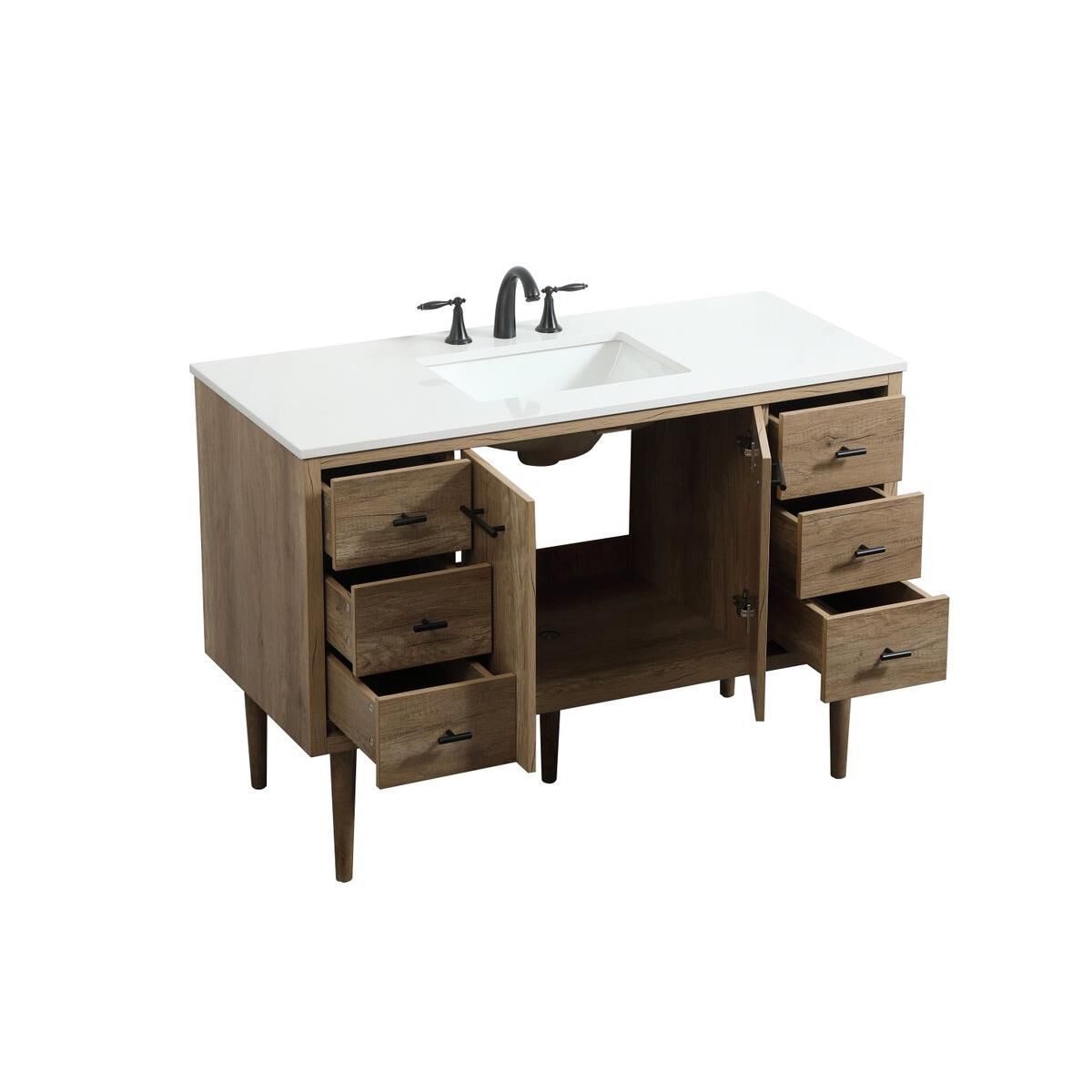 Shown in Natural Oak finish and No Backsplash accent