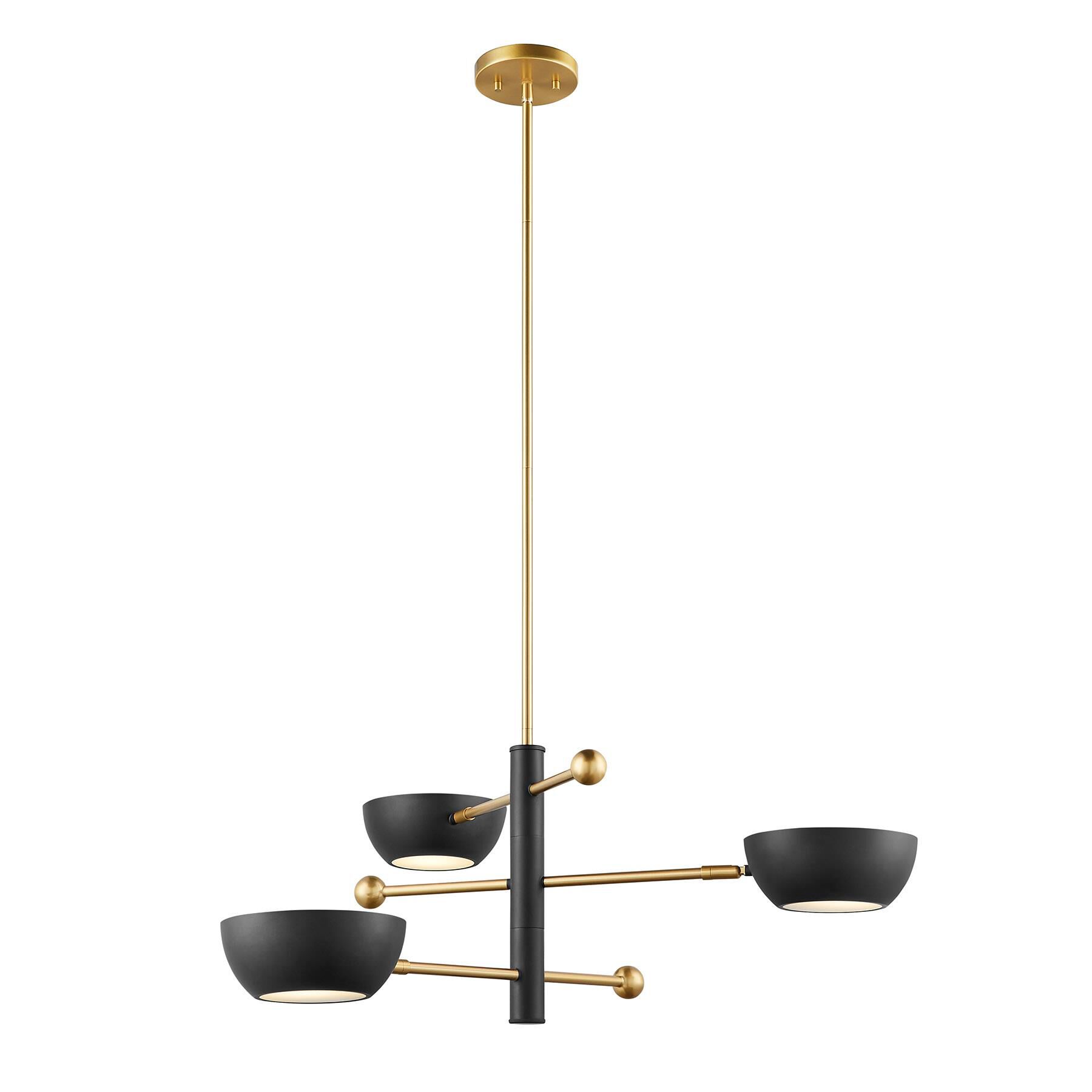Shown in Matte Black And Natural Brass finish and Metal shade