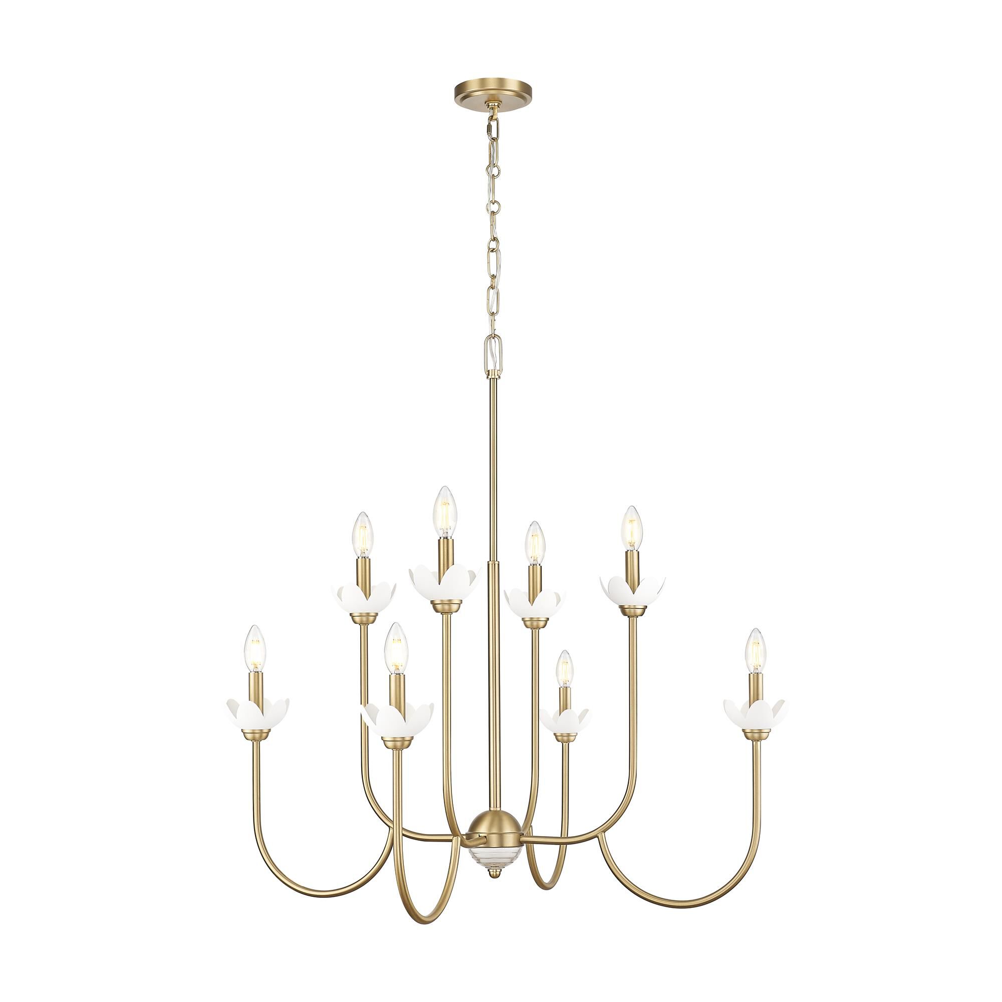 Shown in Modern Gold finish and Clear Ribbed glass and Clear Ribbed shade