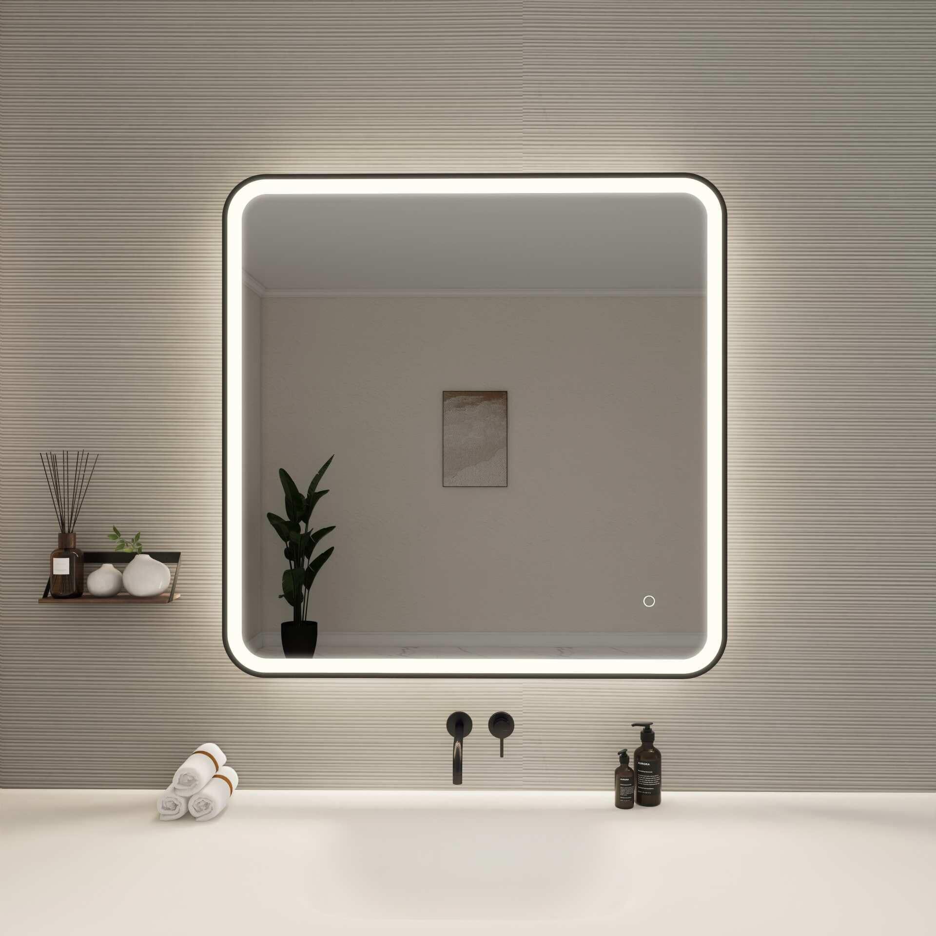 Harmoni 36 Inch Round LED Lighted Mirror by Elegant Decor