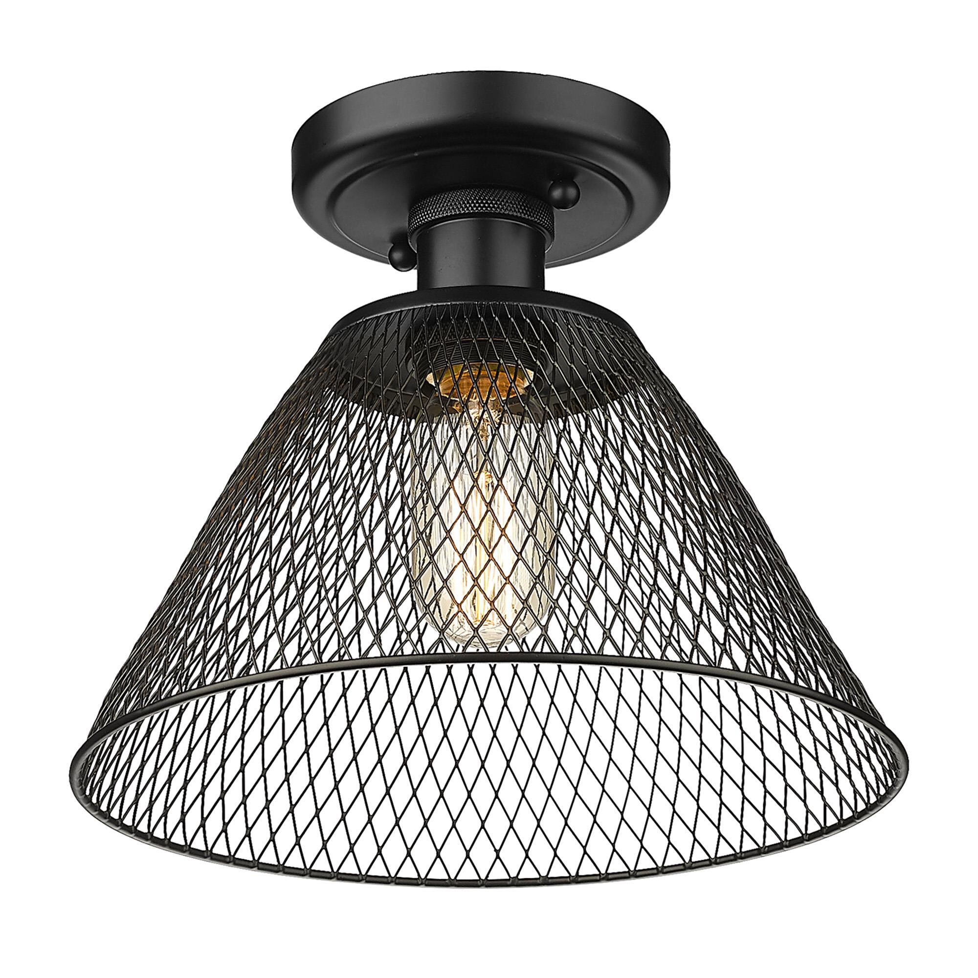 Carver 8 Inch Semi Flush Mount by Golden Lighting - Clearance