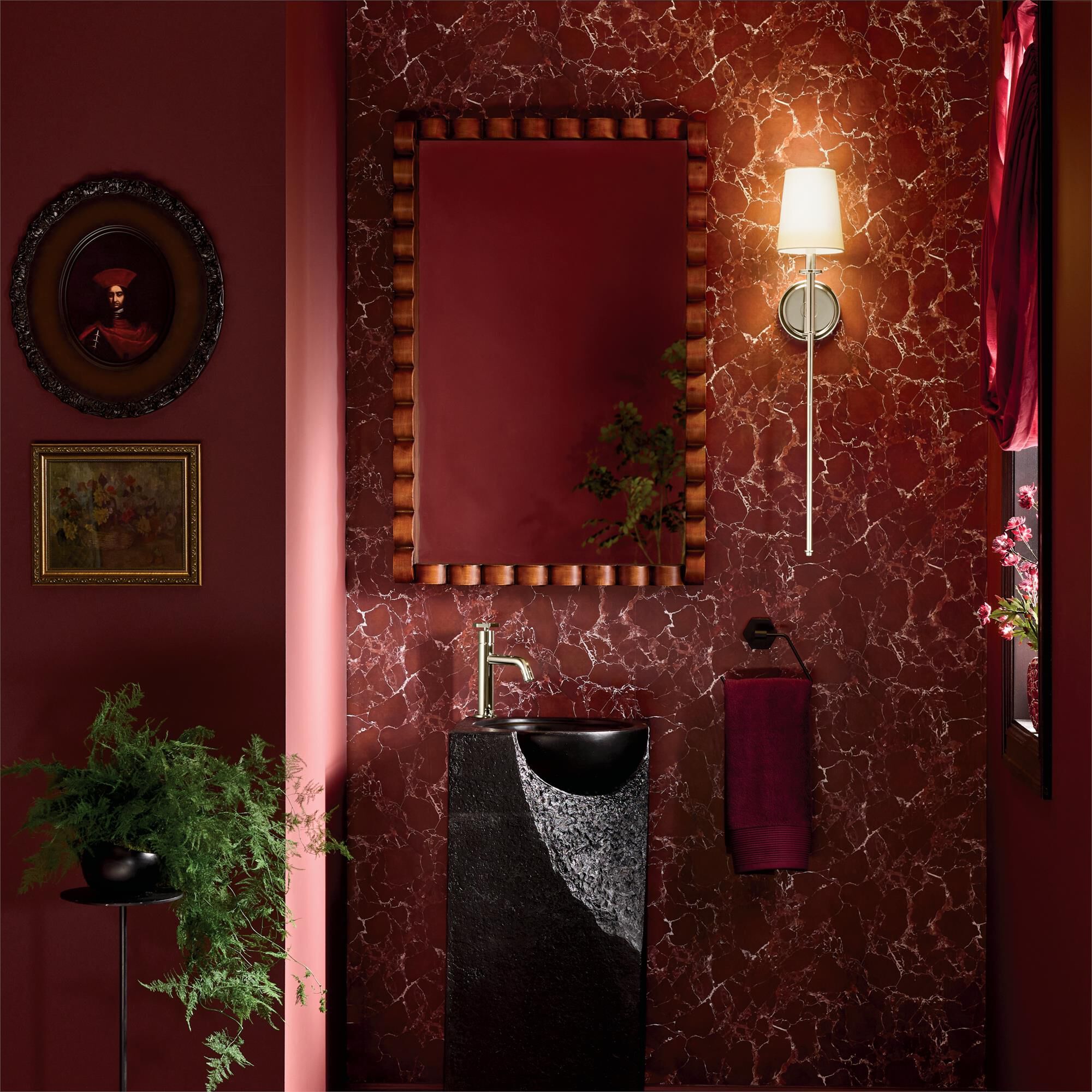 Shown in Polished Nickel finish and Fabric shade