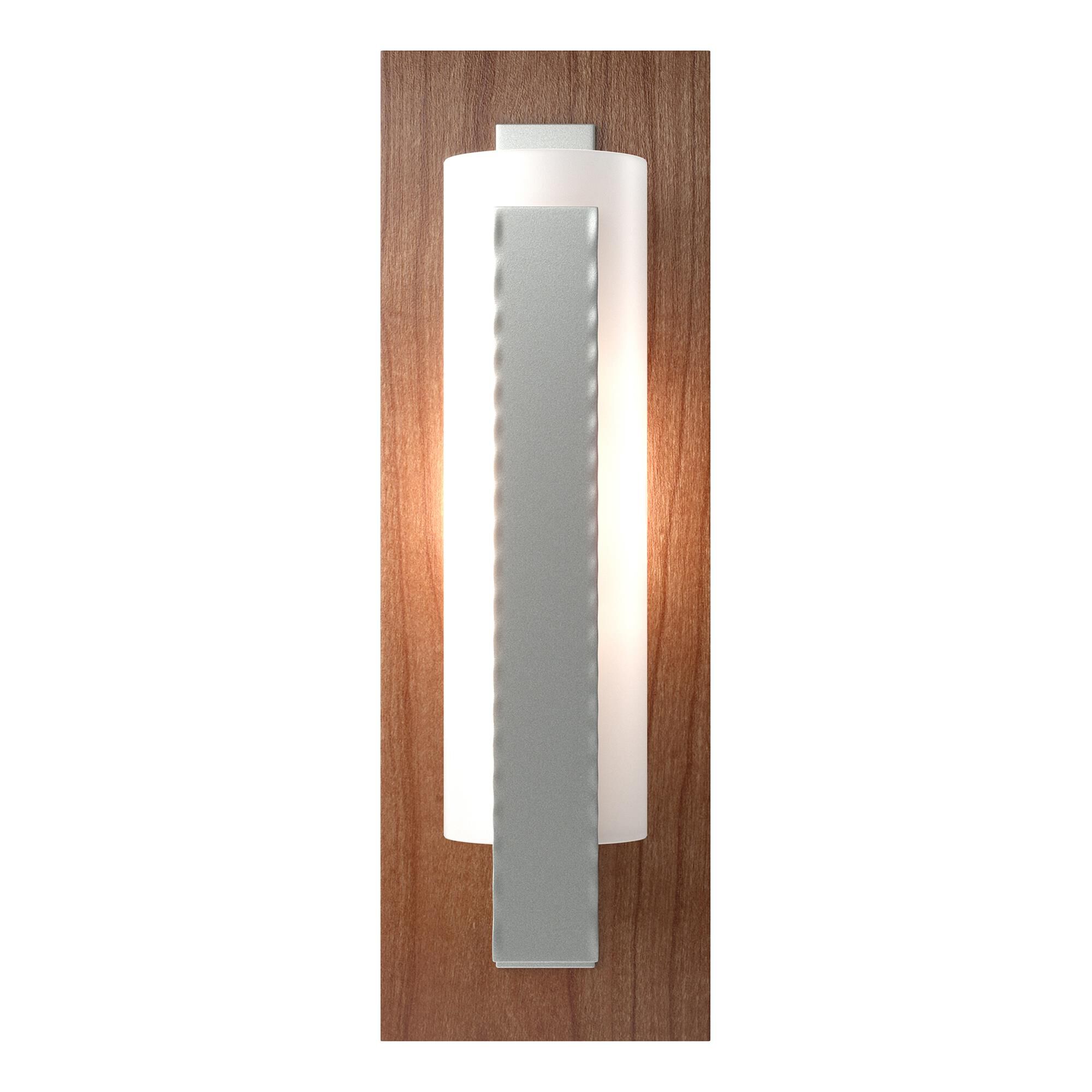 Shown in Vintage Platinum finish and Opal glass and Cherry accent