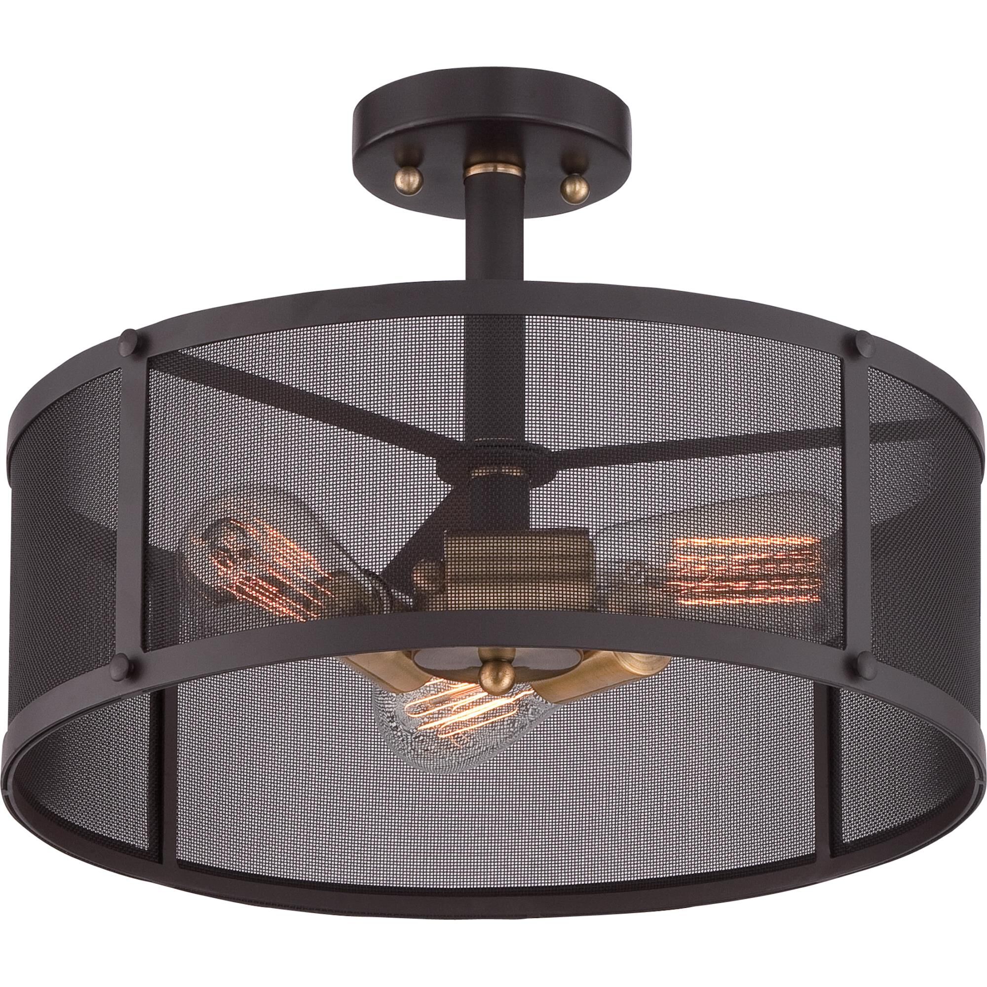 Union Station 16 Inch 3 Light Semi Flush Mount by Quoizel