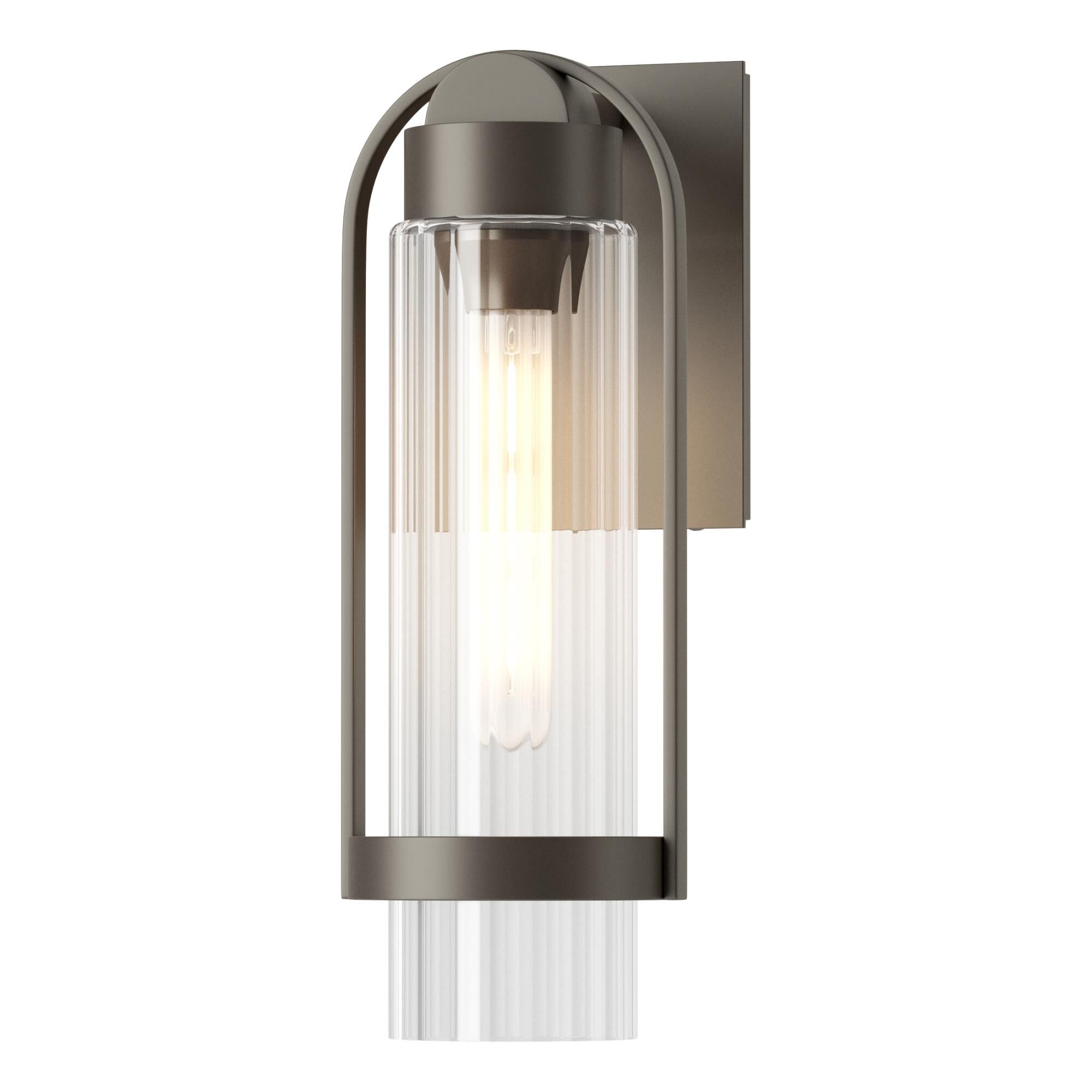 Shown in Coastal Dark Smoke finish and Clear glass and Clear Glass shade