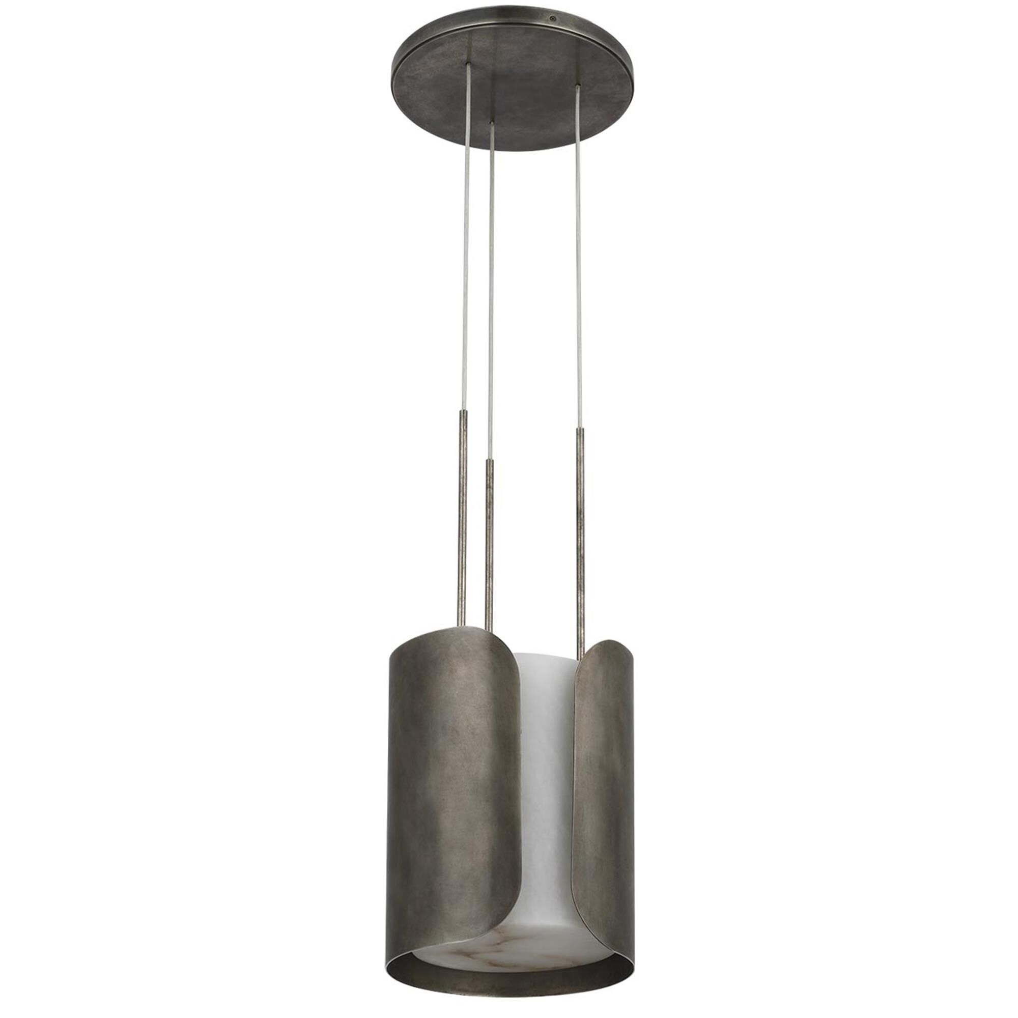 Shown in Mottled Pewter finish and Alabaster shade