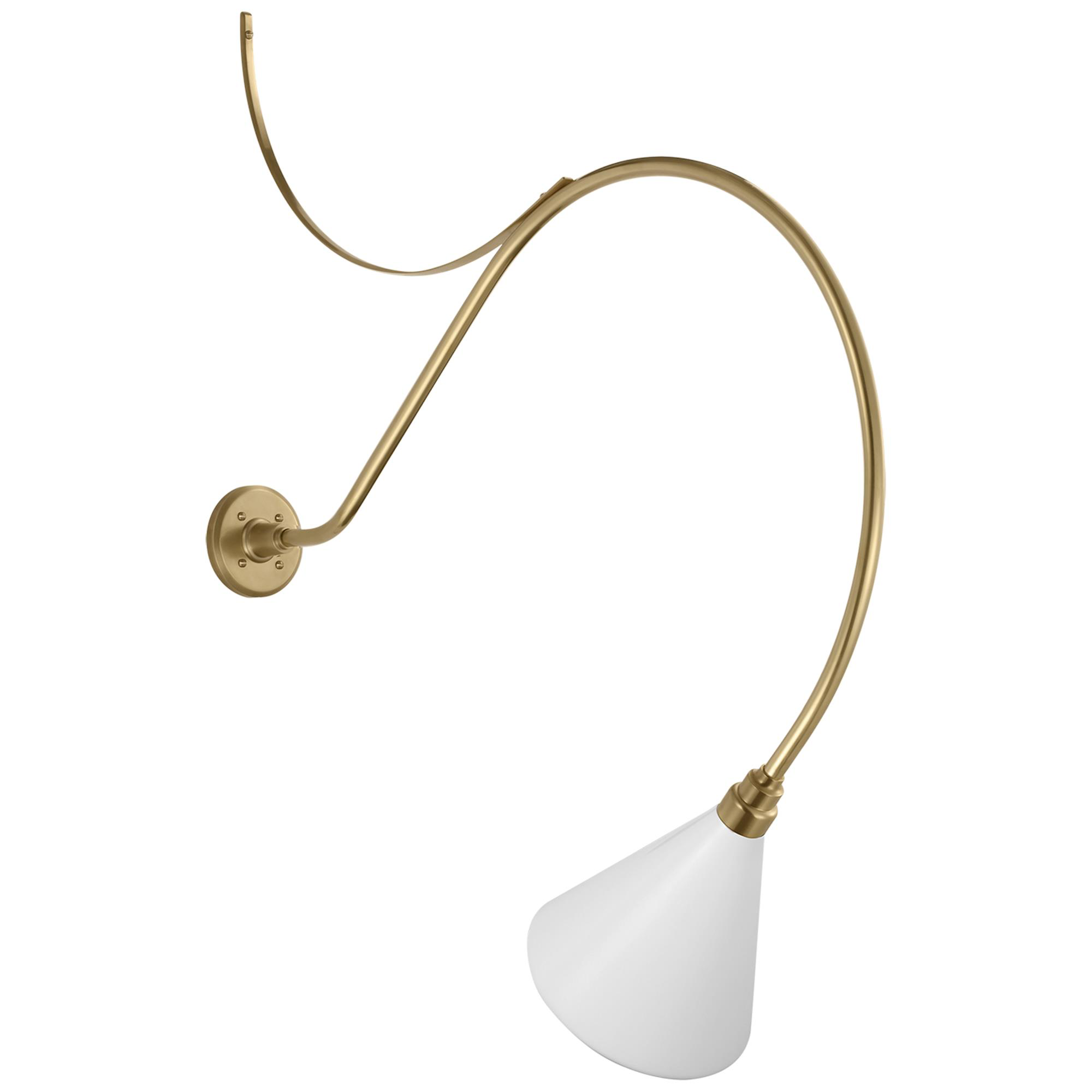 Shown in Hand-Rubbed Antique Brass finish and White Conical Savannah shade