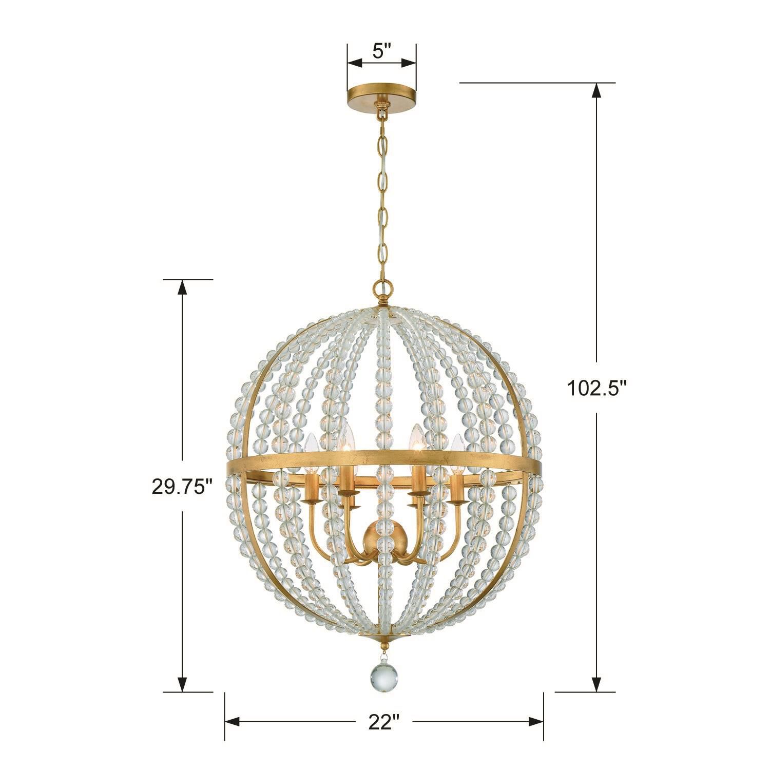 Roxy 22 Inch 6 Light Mini Chandelier by Crystorama
