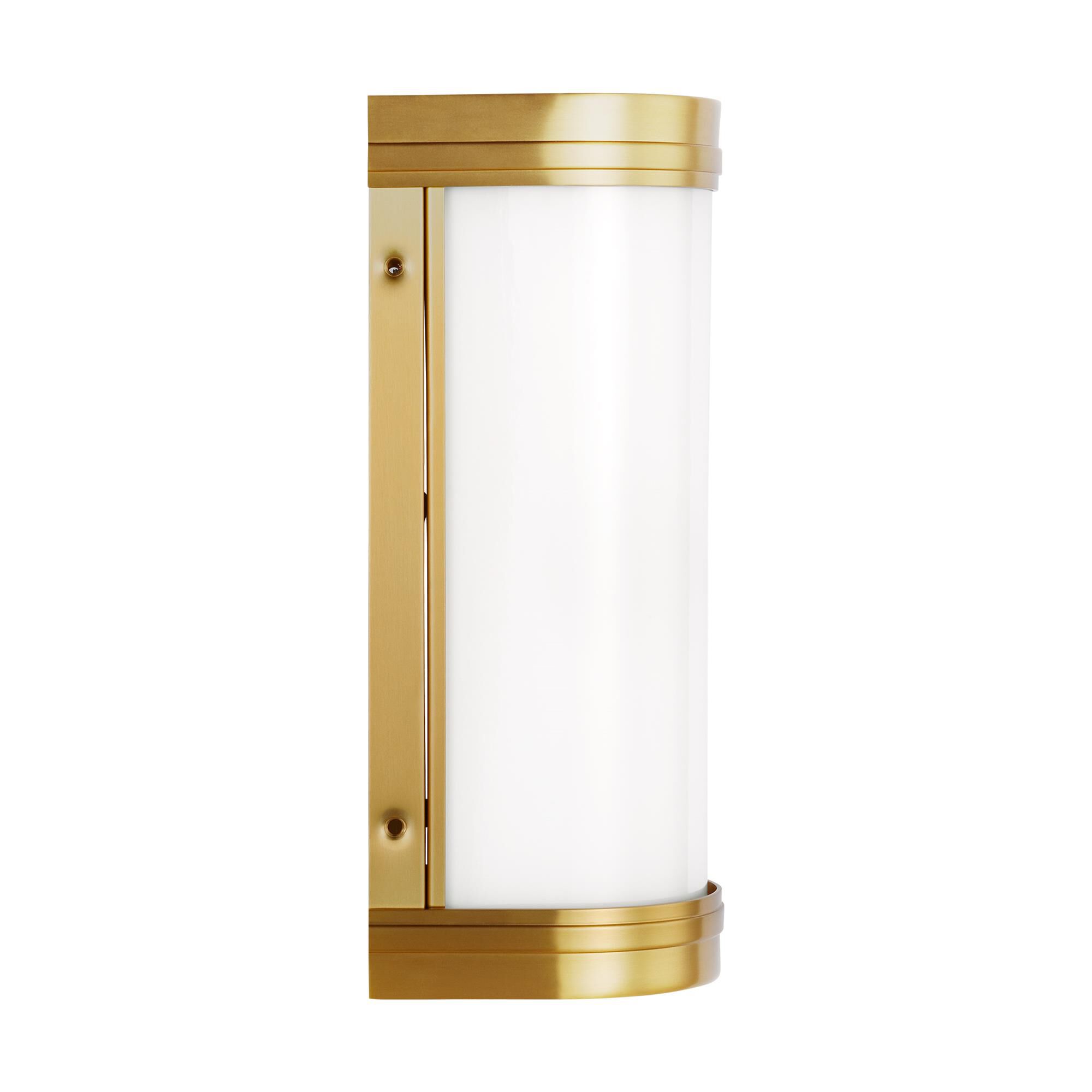 Shown in Burnished Brass finish and Opal Etched Glass shade