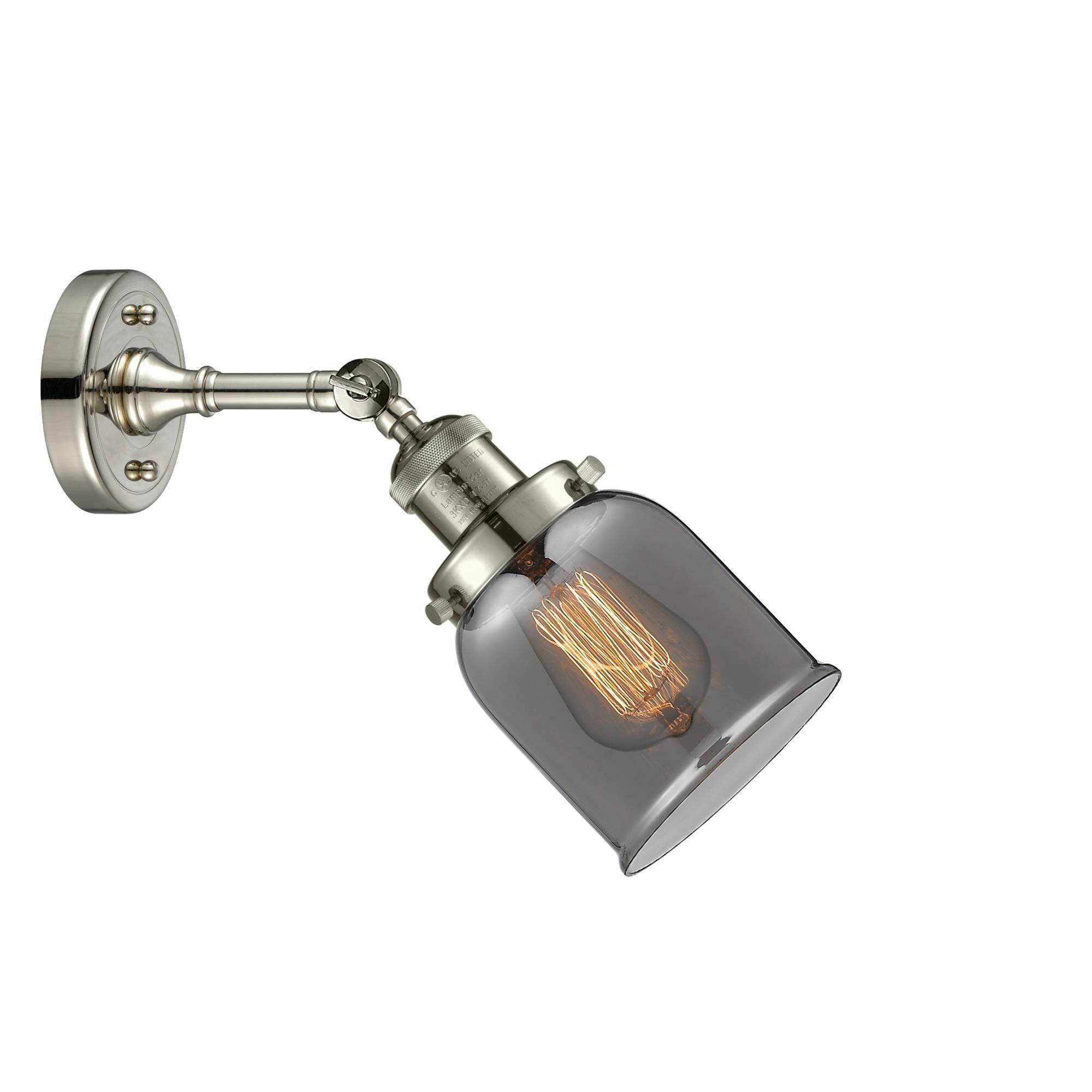 Shown in Polished Nickel finish and Plated Smoked glass and None accent