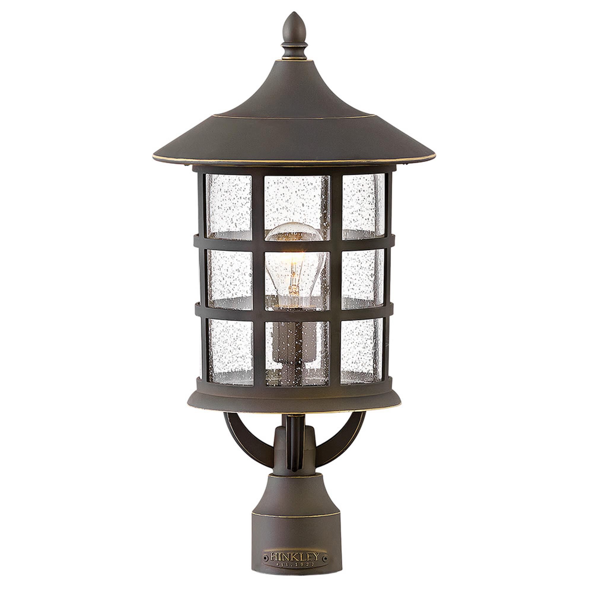Shown in Oil Rubbed Bronze finish and Clear Seedy glass