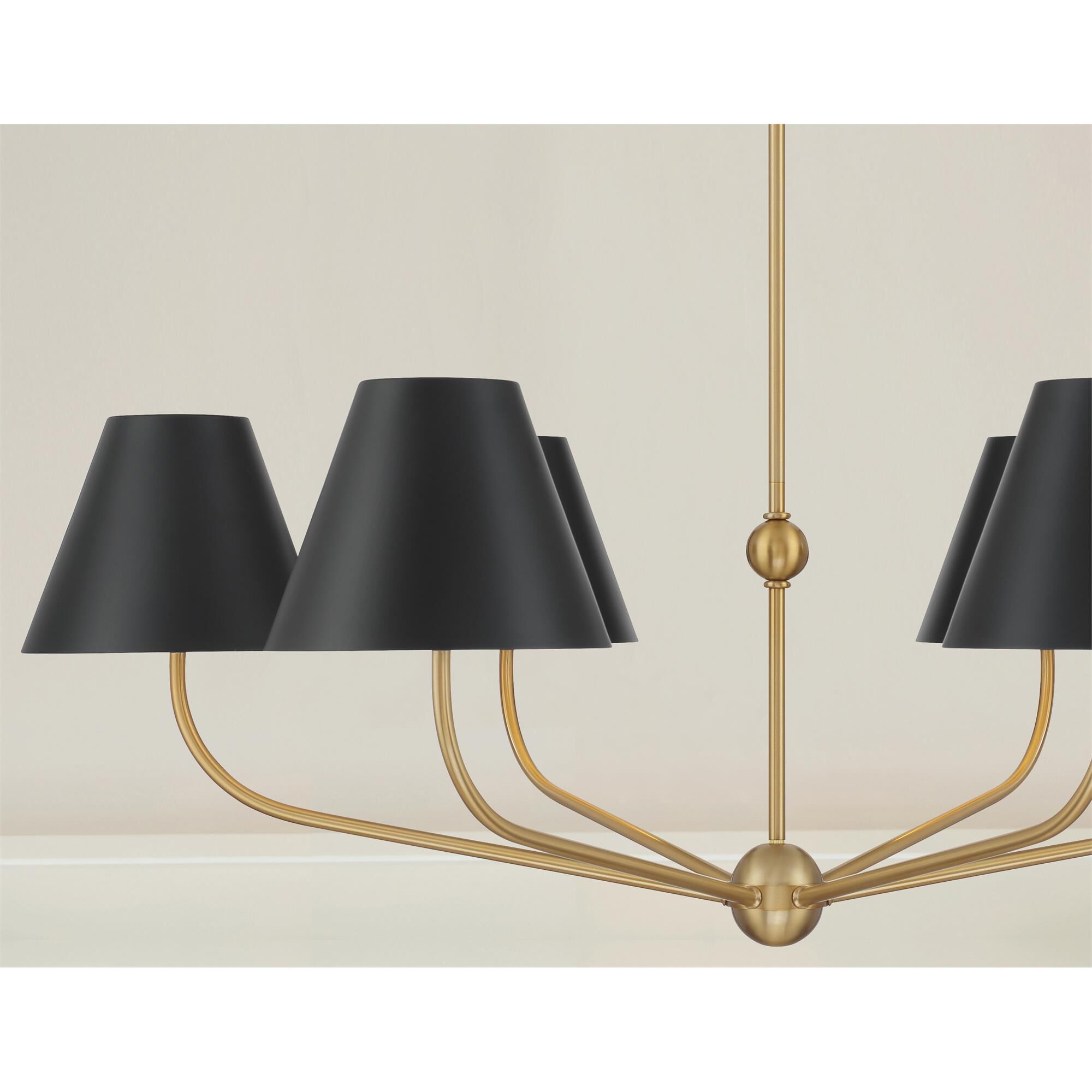 Shown in Vibrant Gold and Matte Black finish and Steel shade