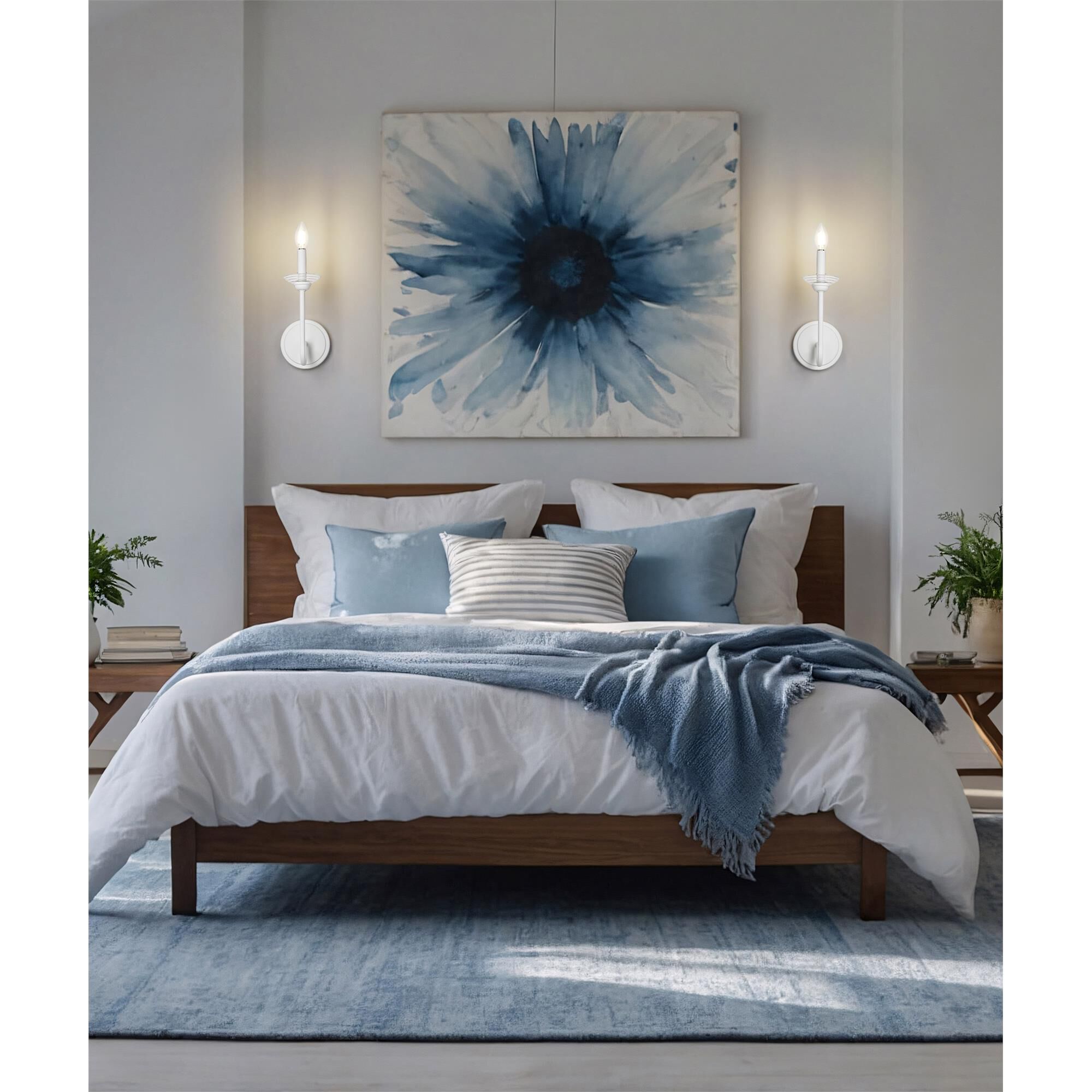 Shown in Textured White finish and Clear Ribbed glass and Clear Ribbed shade