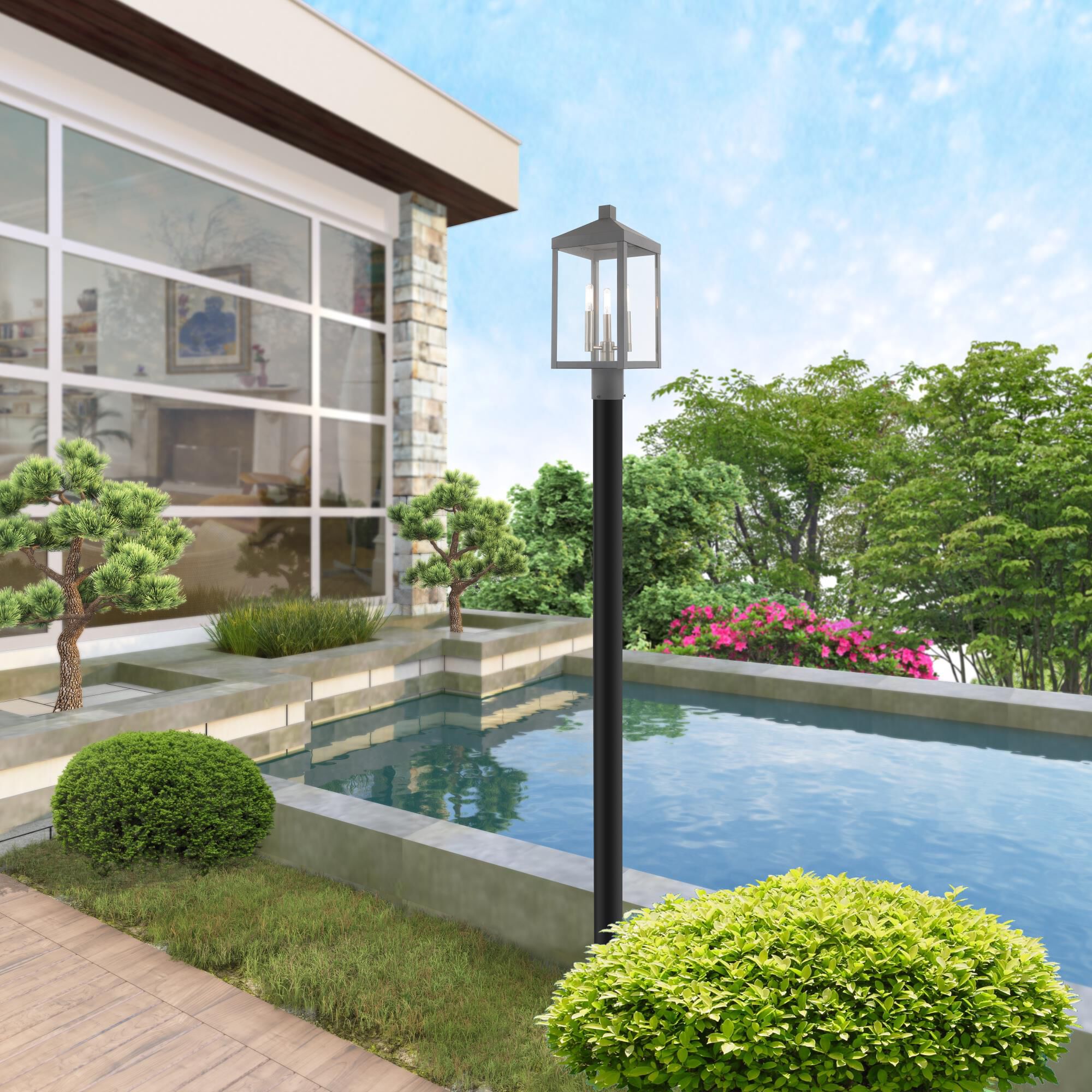 Shown in Nordic Gray finish and Clear glass