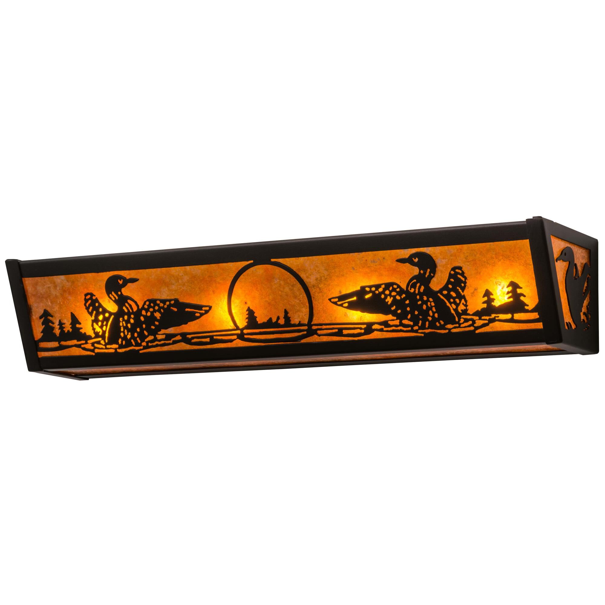 Shown in Black finish and Amber Mica glass