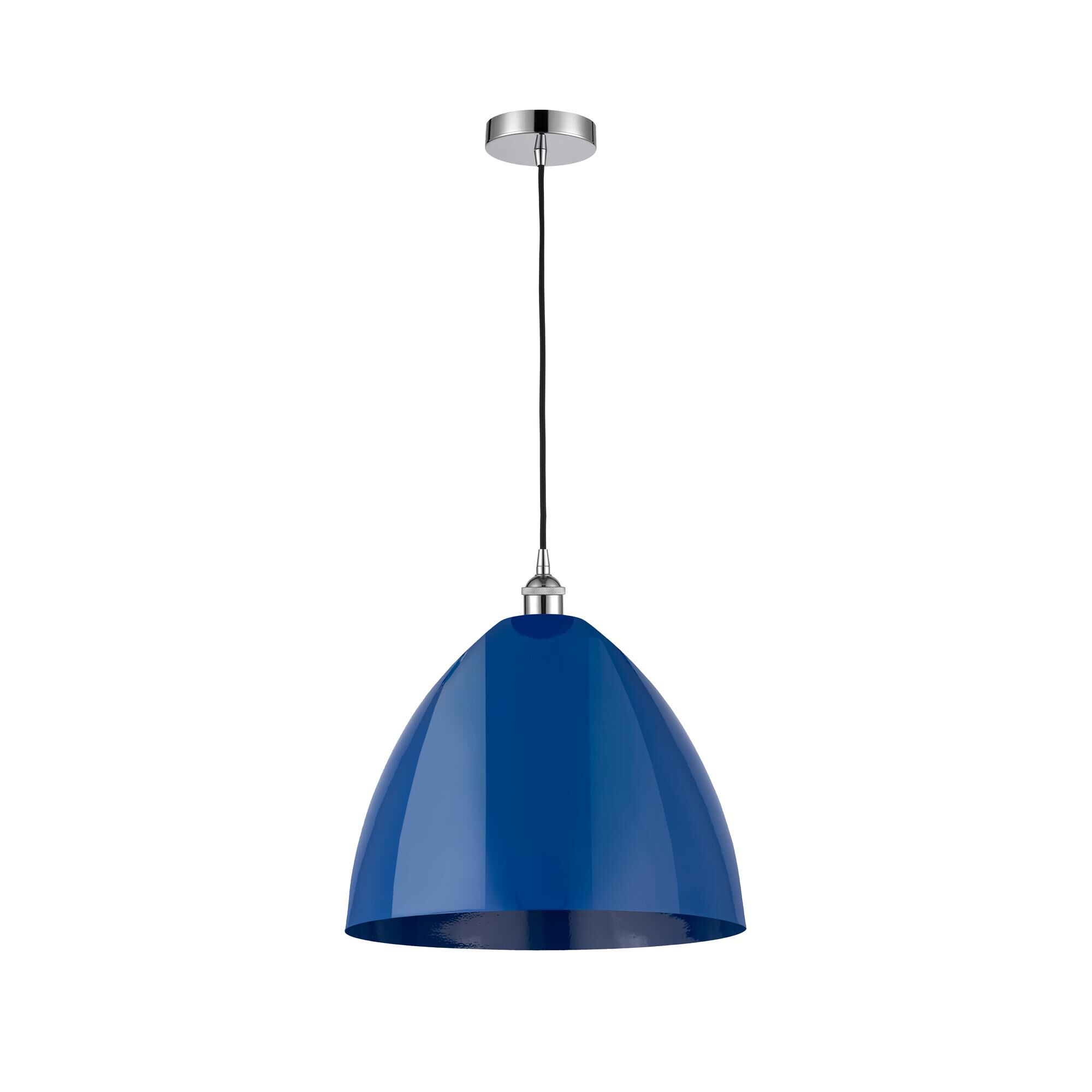 Shown in Polished Chrome finish and Blue Dome shade