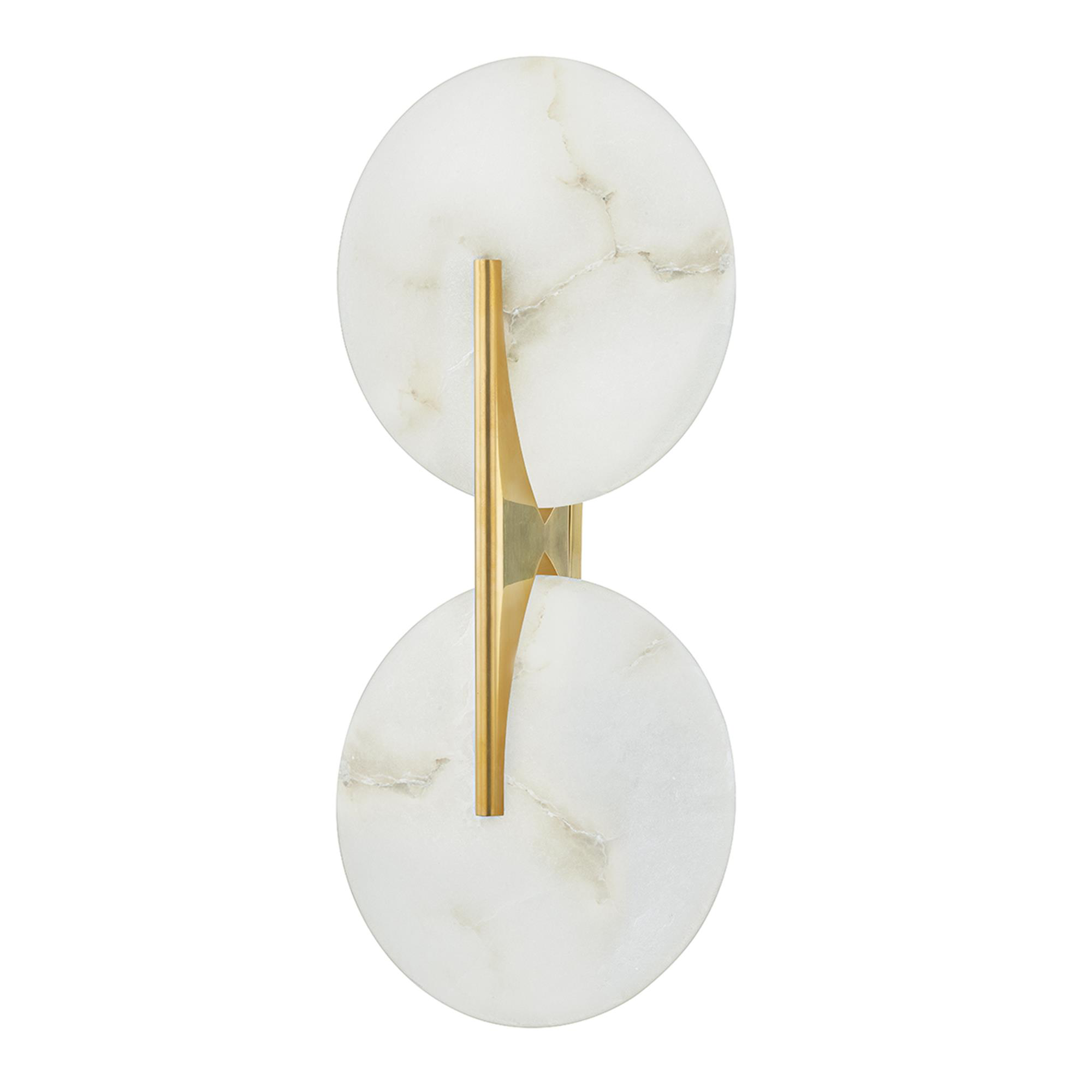 Shown in Vintage Brass finish and White glass