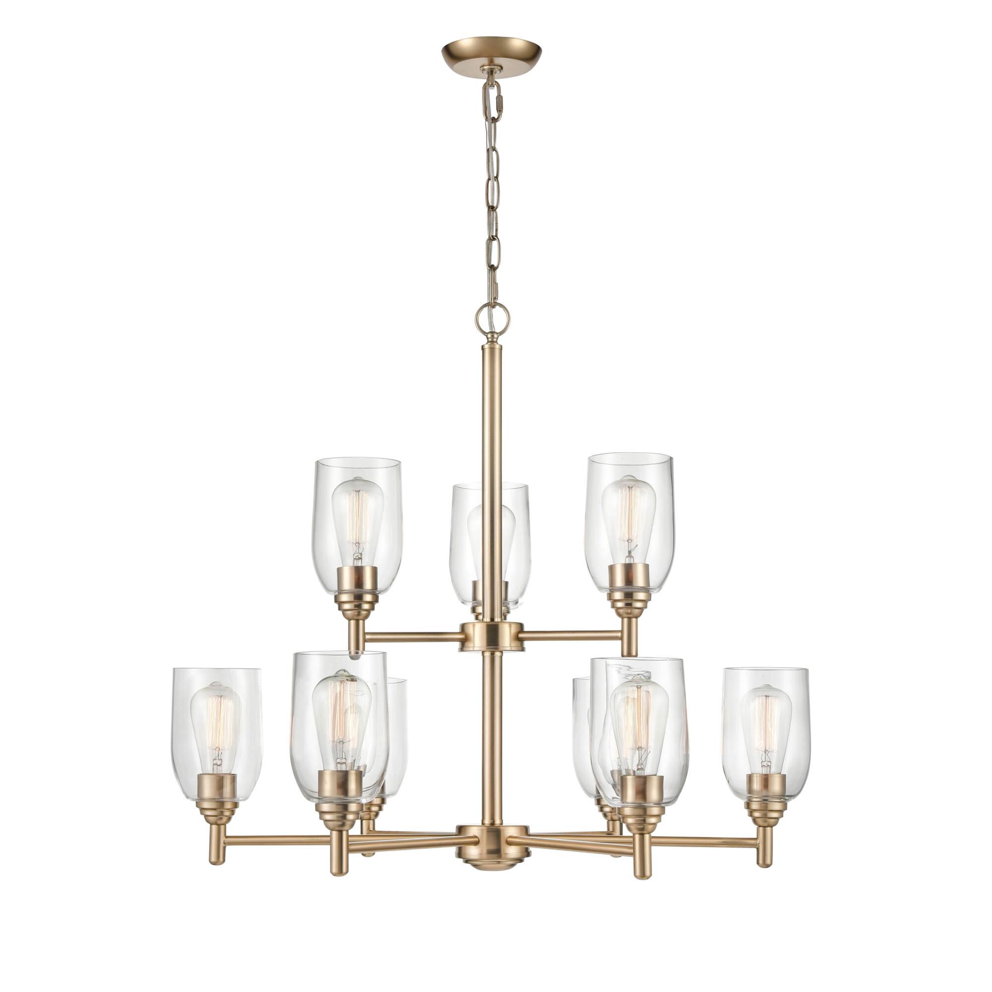 Shown in Modern Gold finish and Clear glass
