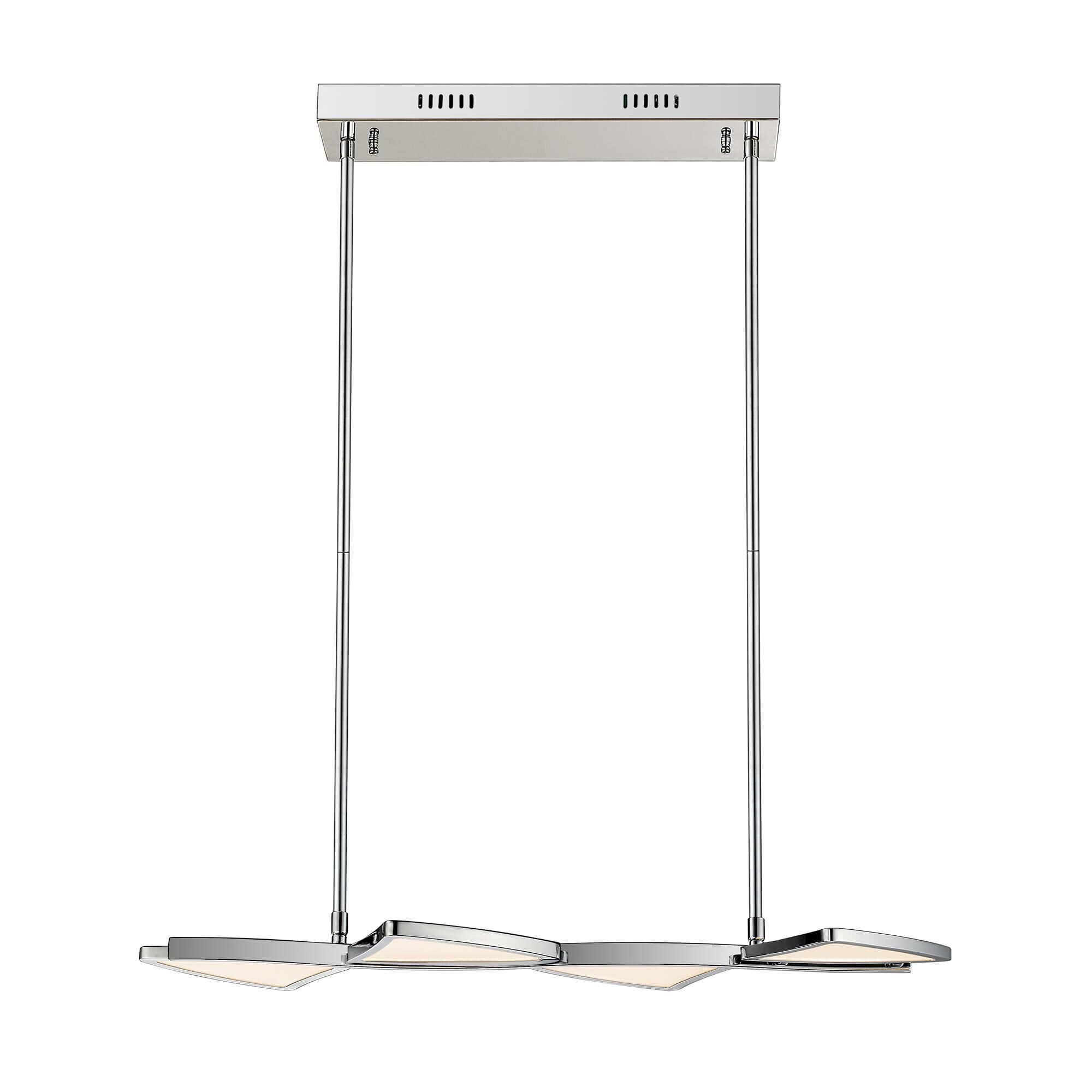 Shown in Chrome finish and Acrylic glass and Acrylic shade