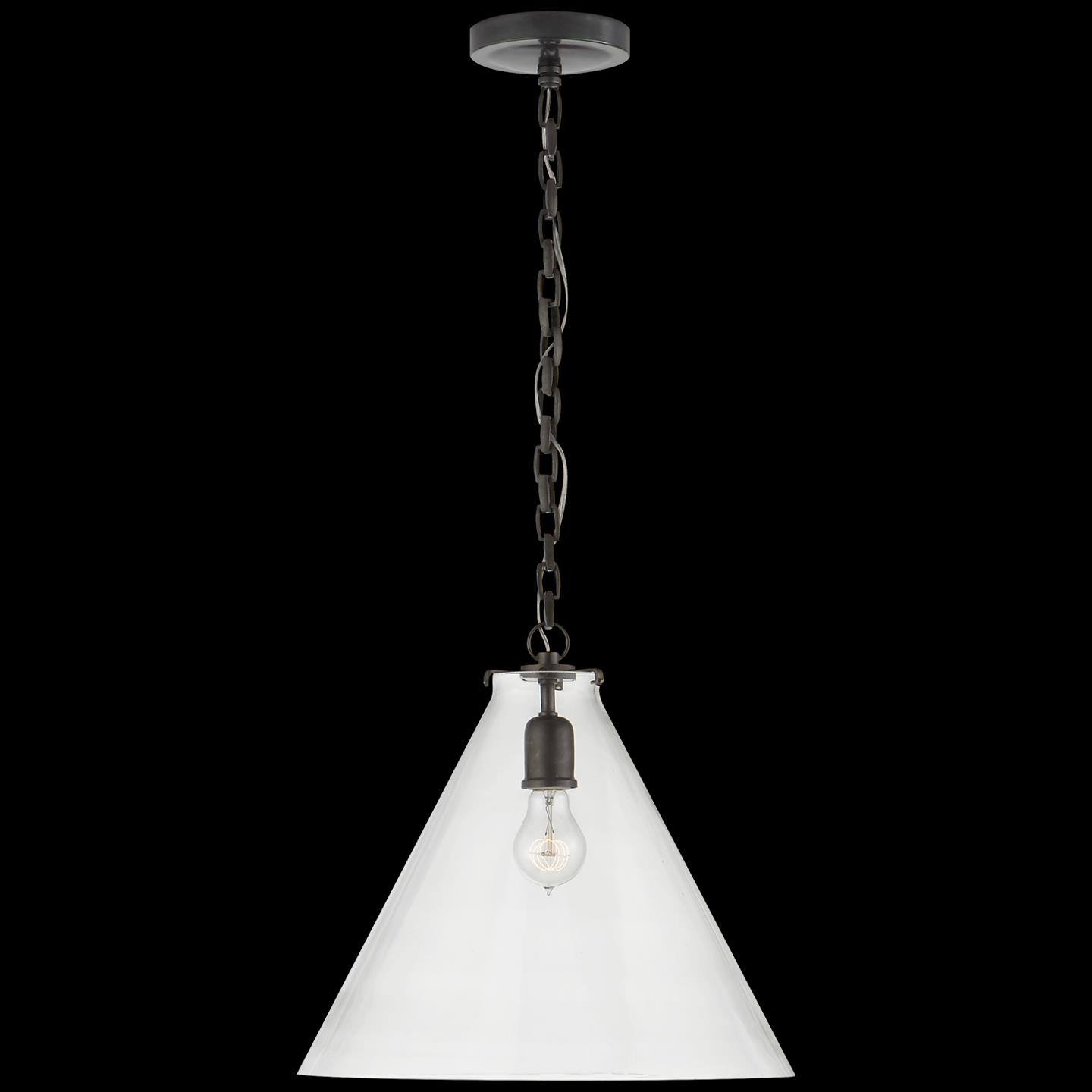 Shown in Bronze finish and Clear glass