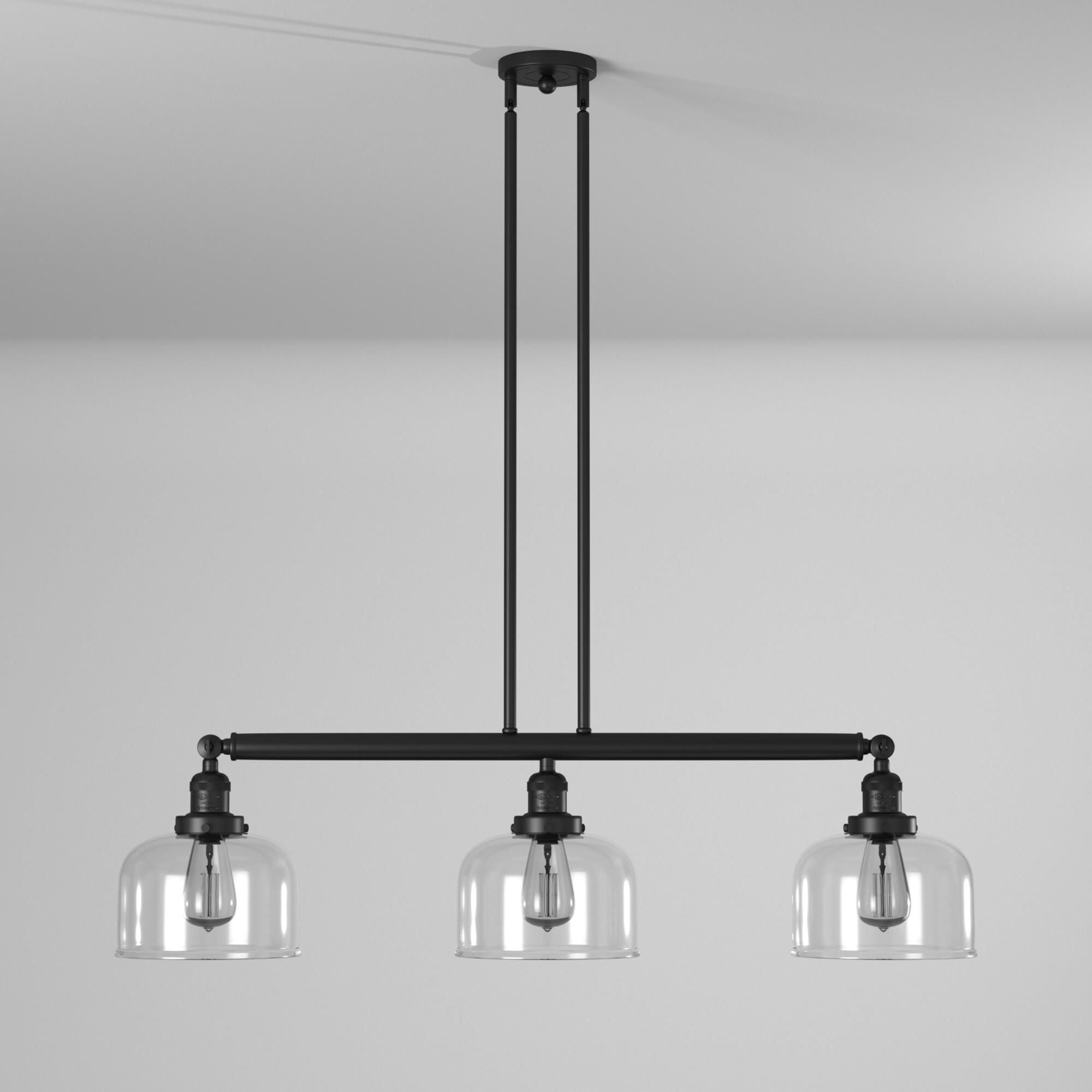 Bruno Marashlian Large Bell 36 Inch 3 Light Linear Suspension Light by Innovations Lighting