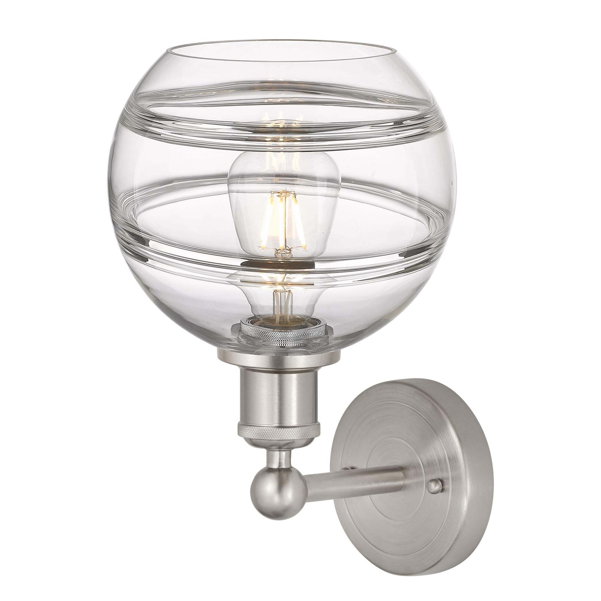 Shown in Satin Nickel finish and Clear glass
