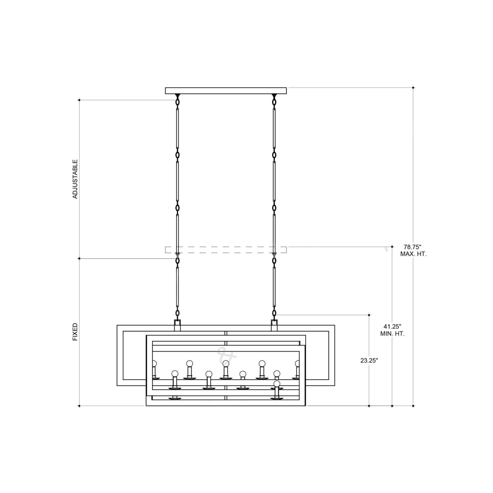 Middleton 54 Inch 11 Light Linear Suspension Light by Currey and Company - Clearance