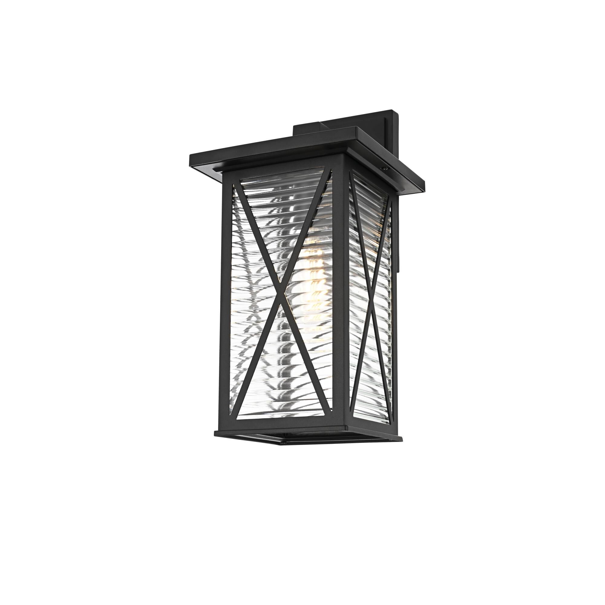 Shown in Black finish and Clear glass