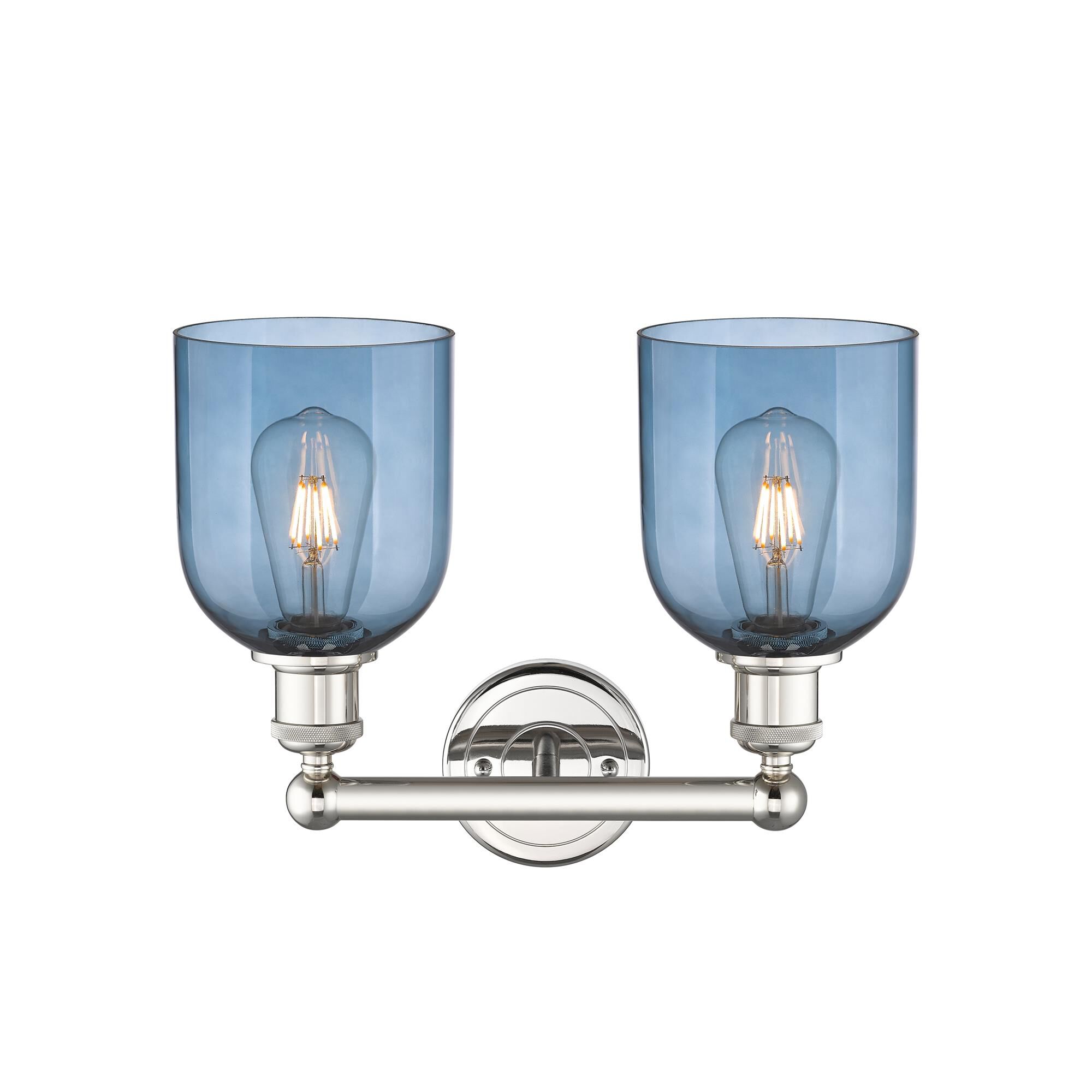 Shown in Polished Nickel finish and Princess Blue glass