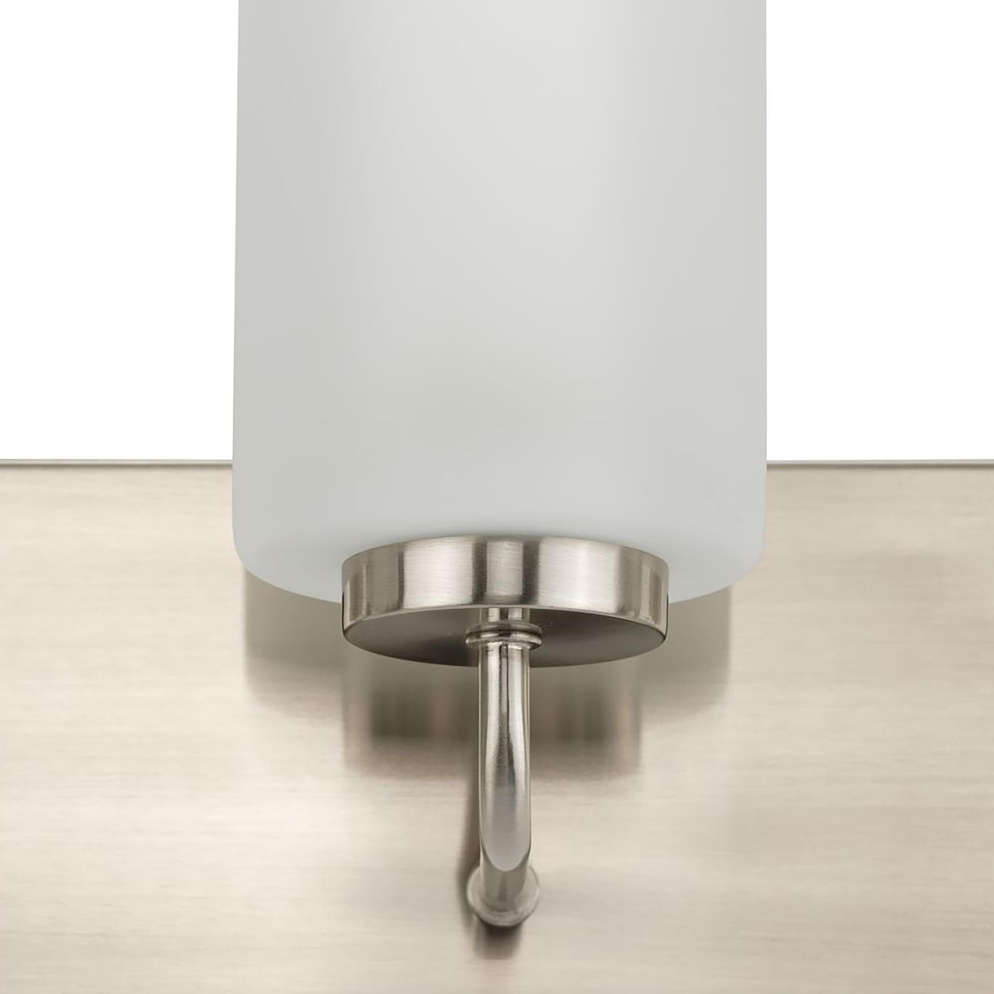 Shown in Brushed Nickel finish and Etched glass