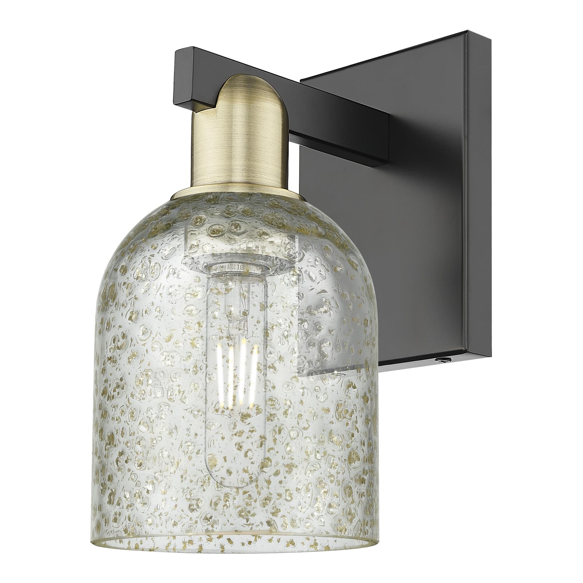 Shown in Black Antique Brass finish and Mica glass