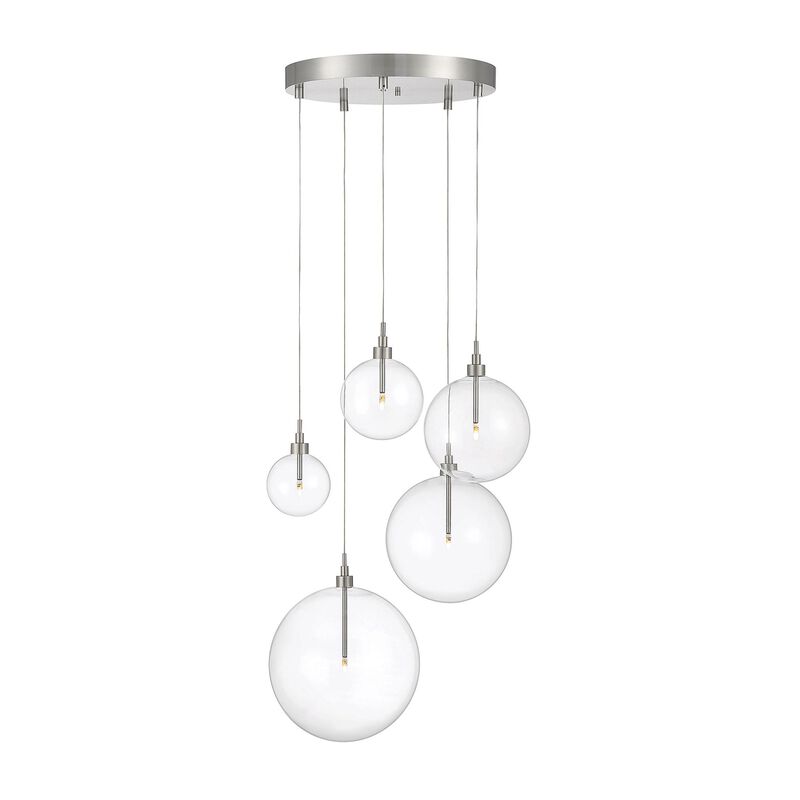 28 Inch 5 Light LED Multi Light Pendant by Meridian Lighting