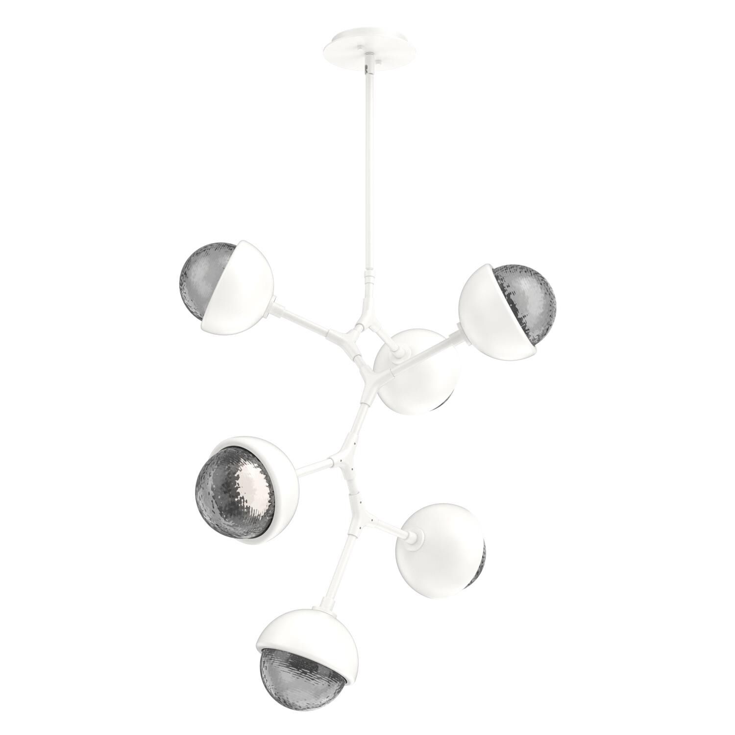 Shown in Salt White finish and Smoke glass and Metal Shade Matching Finish accent