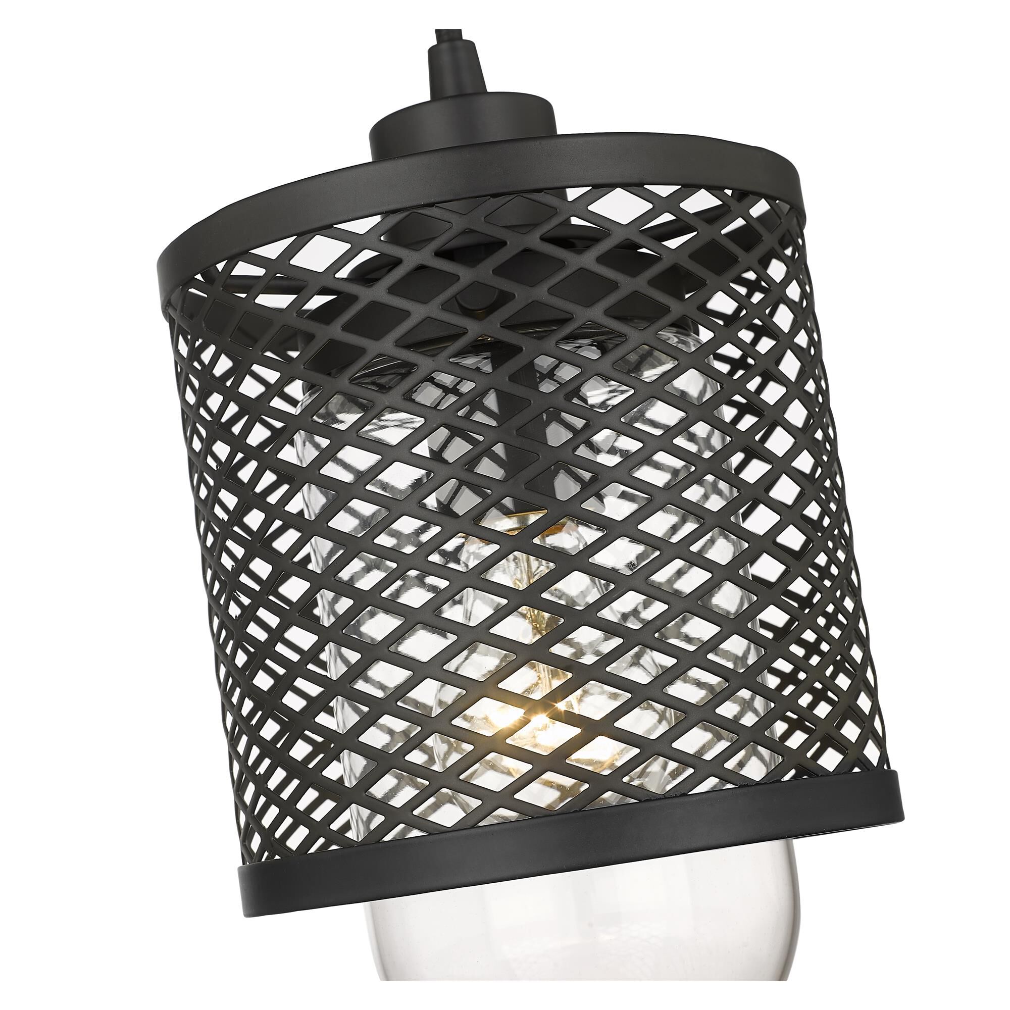 Shown in Matte Black finish and Clear glass