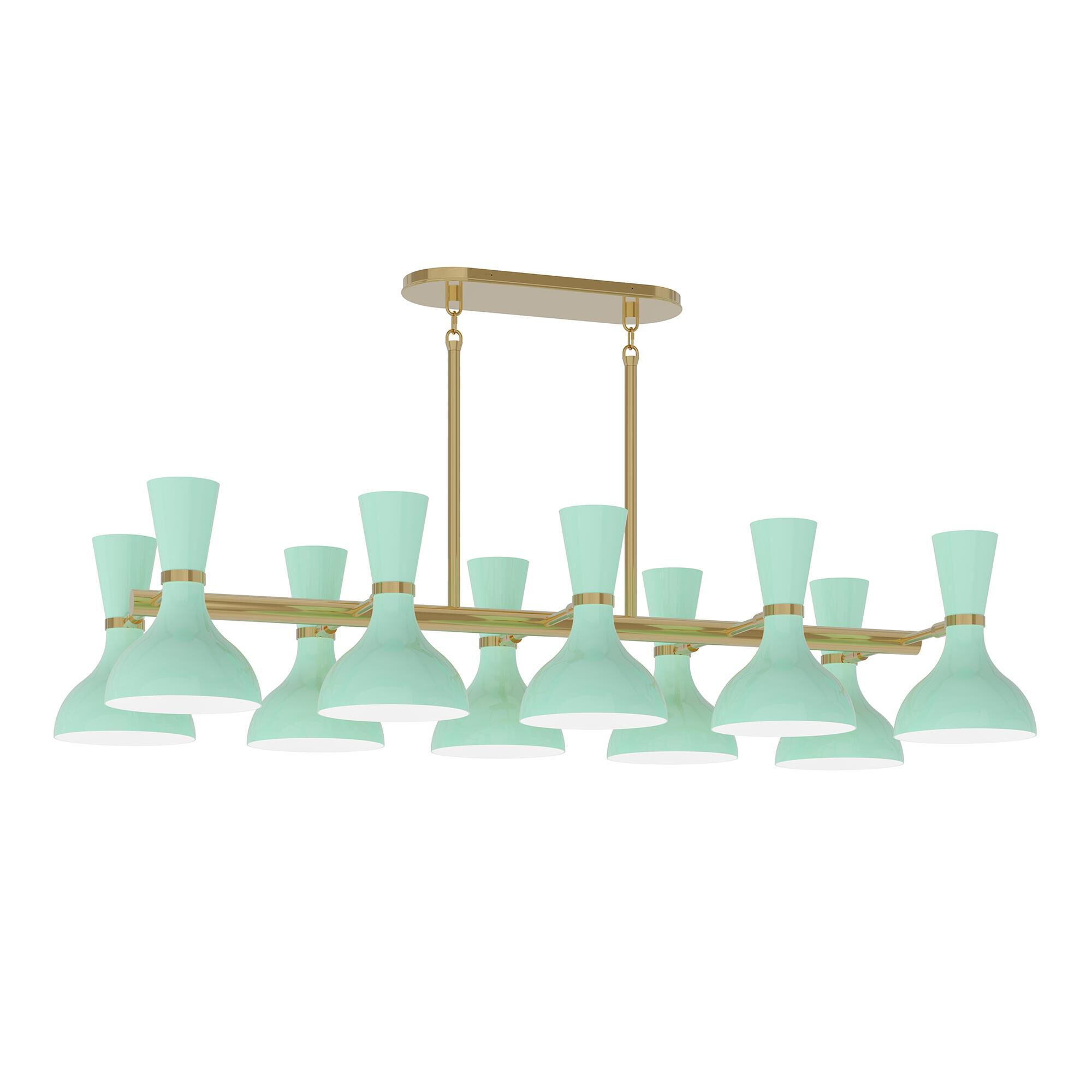 Shown in Gold finish and Mint shade