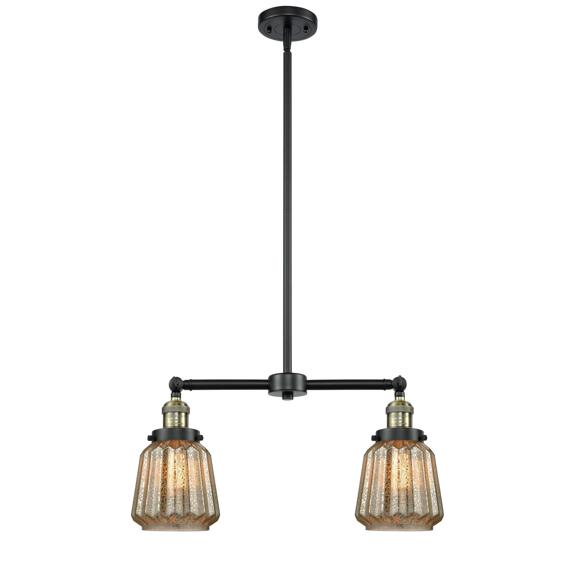 Shown in Black Antique Brass finish and Mercury Plated glass