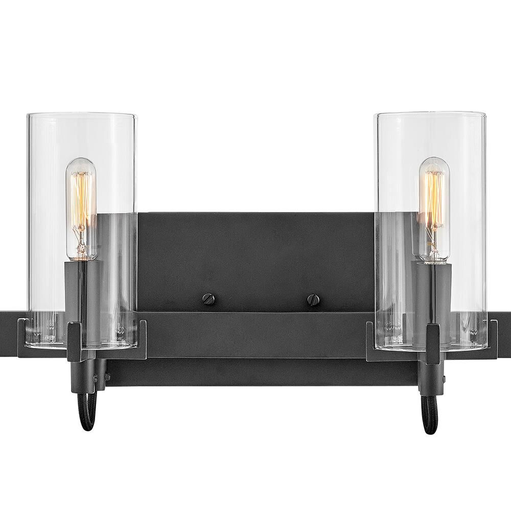 Shown in Black finish and Clear glass