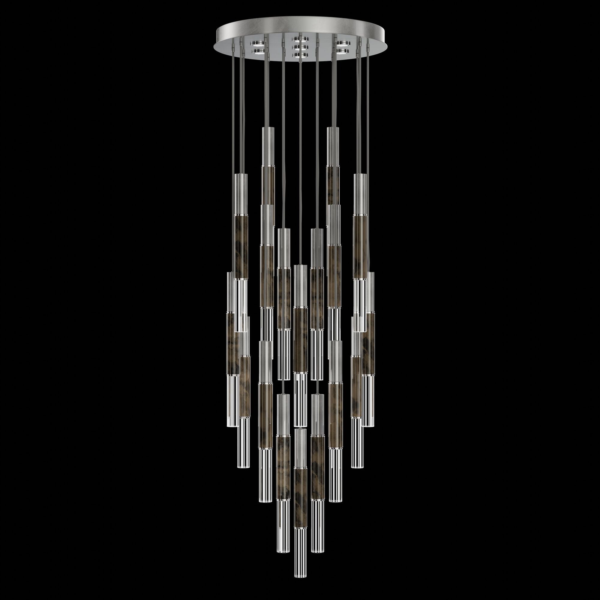 Shown in Silver finish and True crystal and False glass