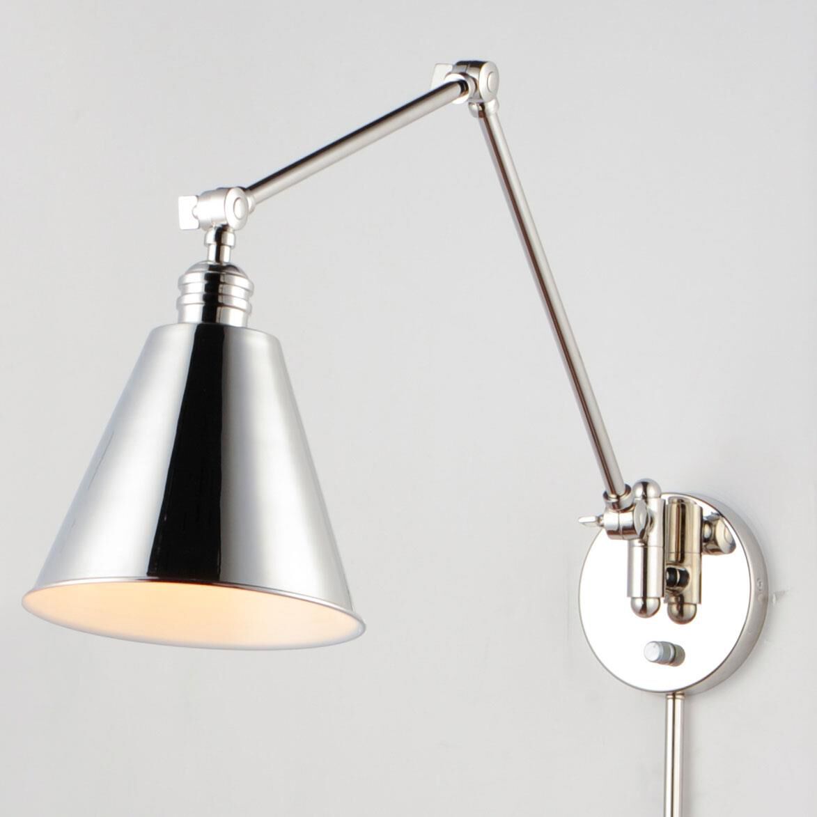 Shown in Polished Nickel finish and Steel shade