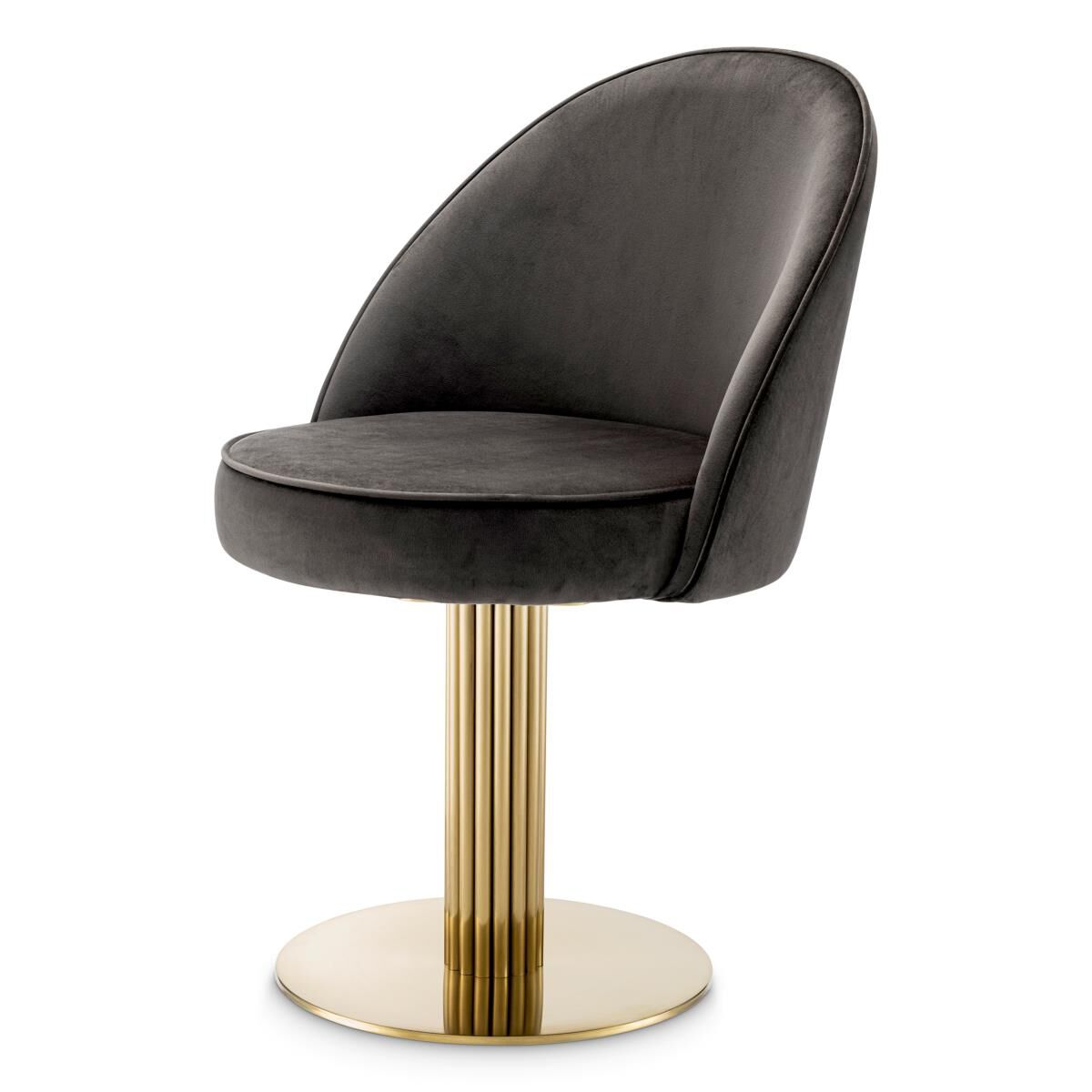 Shown in Brushed Brass, Roche Dark Grey Velvet finish