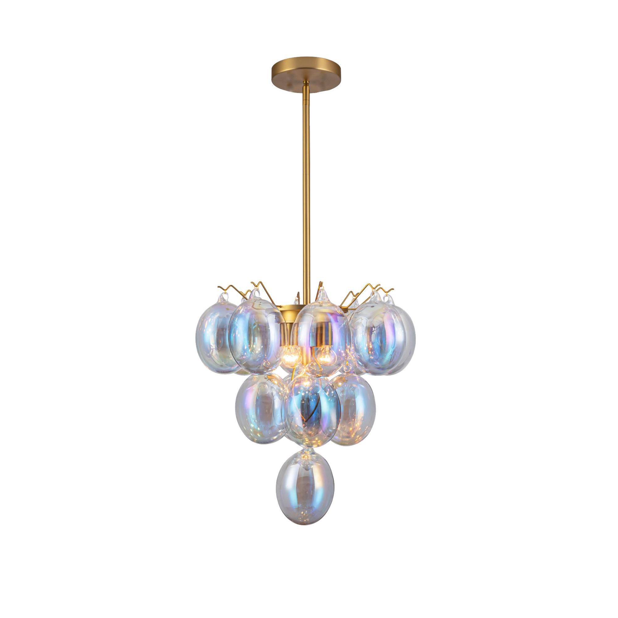 Shown in Brass finish and Glass shade