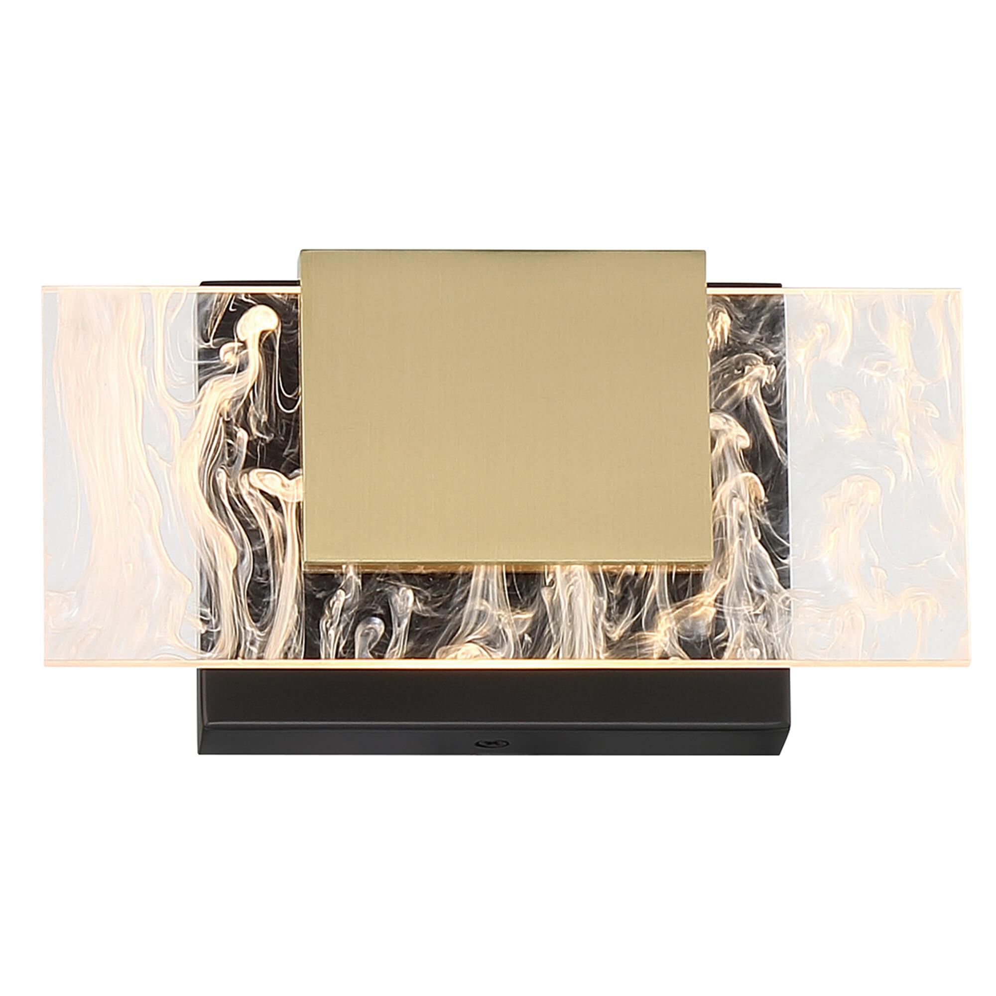 Shown in Black and Brass finish and Clear with Smoke Pattern Acrylic glass