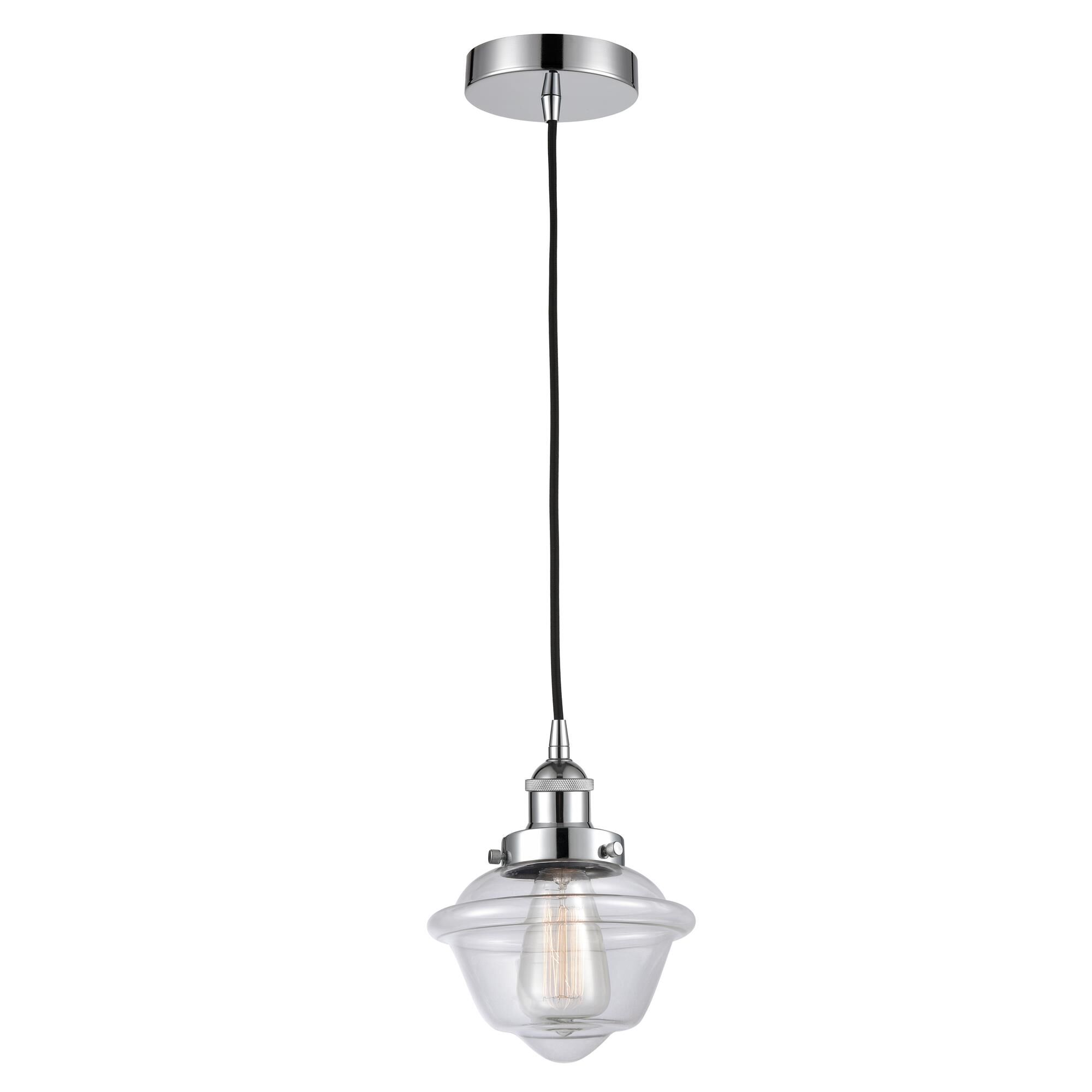 Shown in Polished Chrome finish and Clear Small Oxford glass