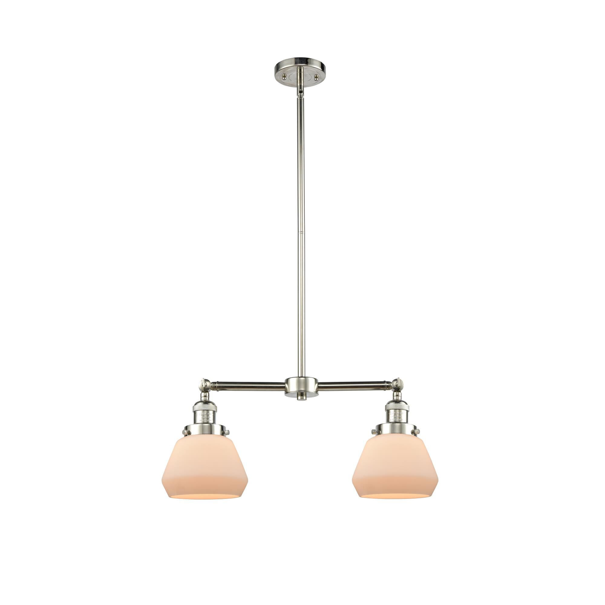 Shown in Polished Nickel finish and Matte White Cased glass